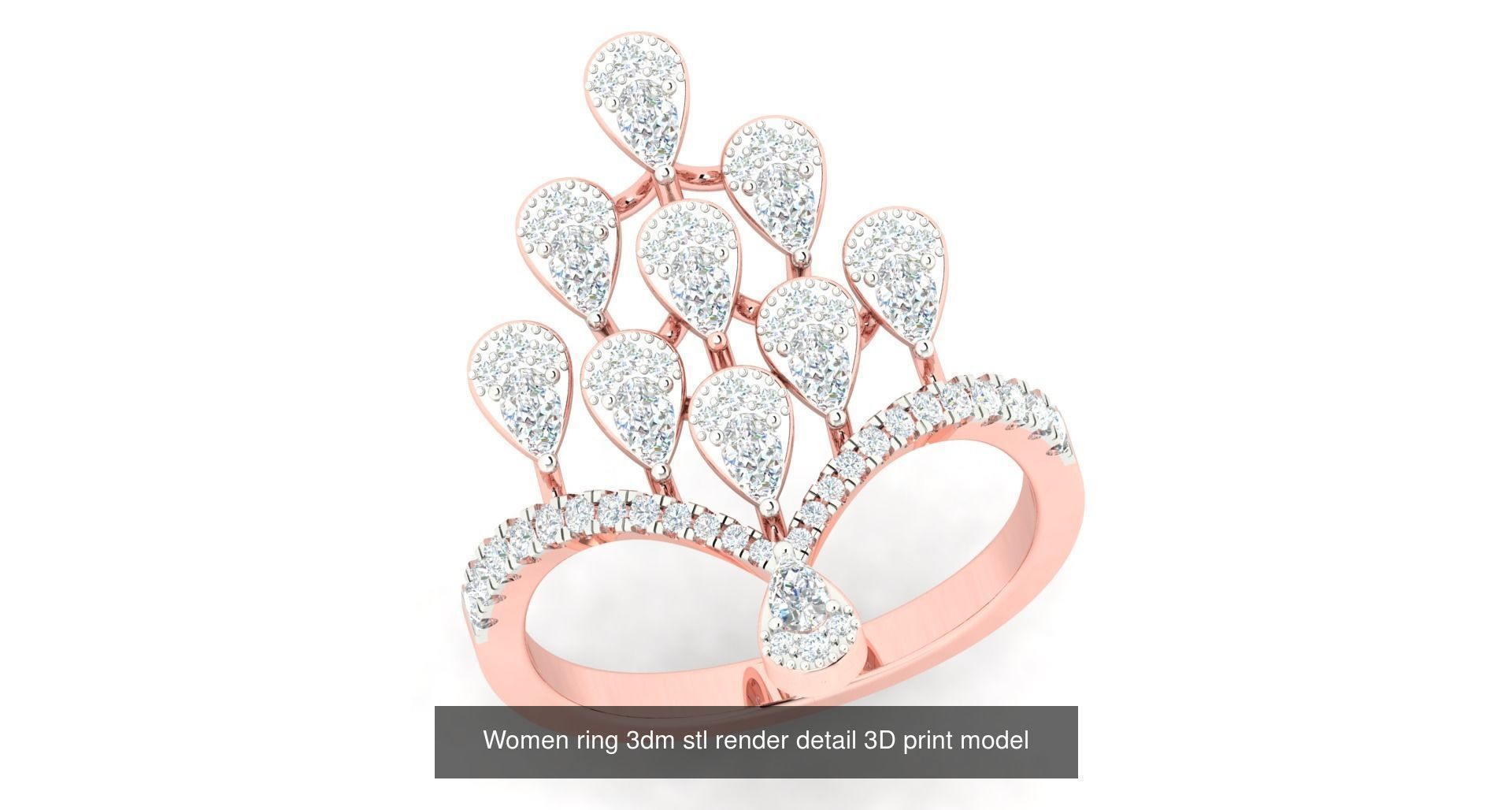 179 Women Wedding Engagement Ring 3dm cad render details model  3D Model Collection_39