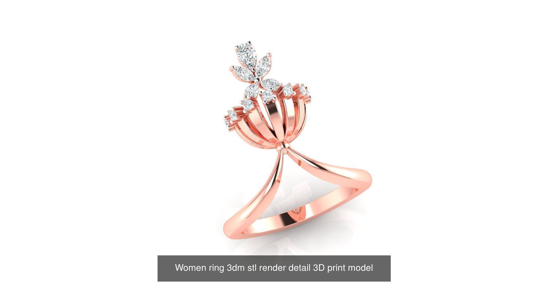 179 Women Wedding Engagement Ring 3dm cad render details model  3D Model Collection_193