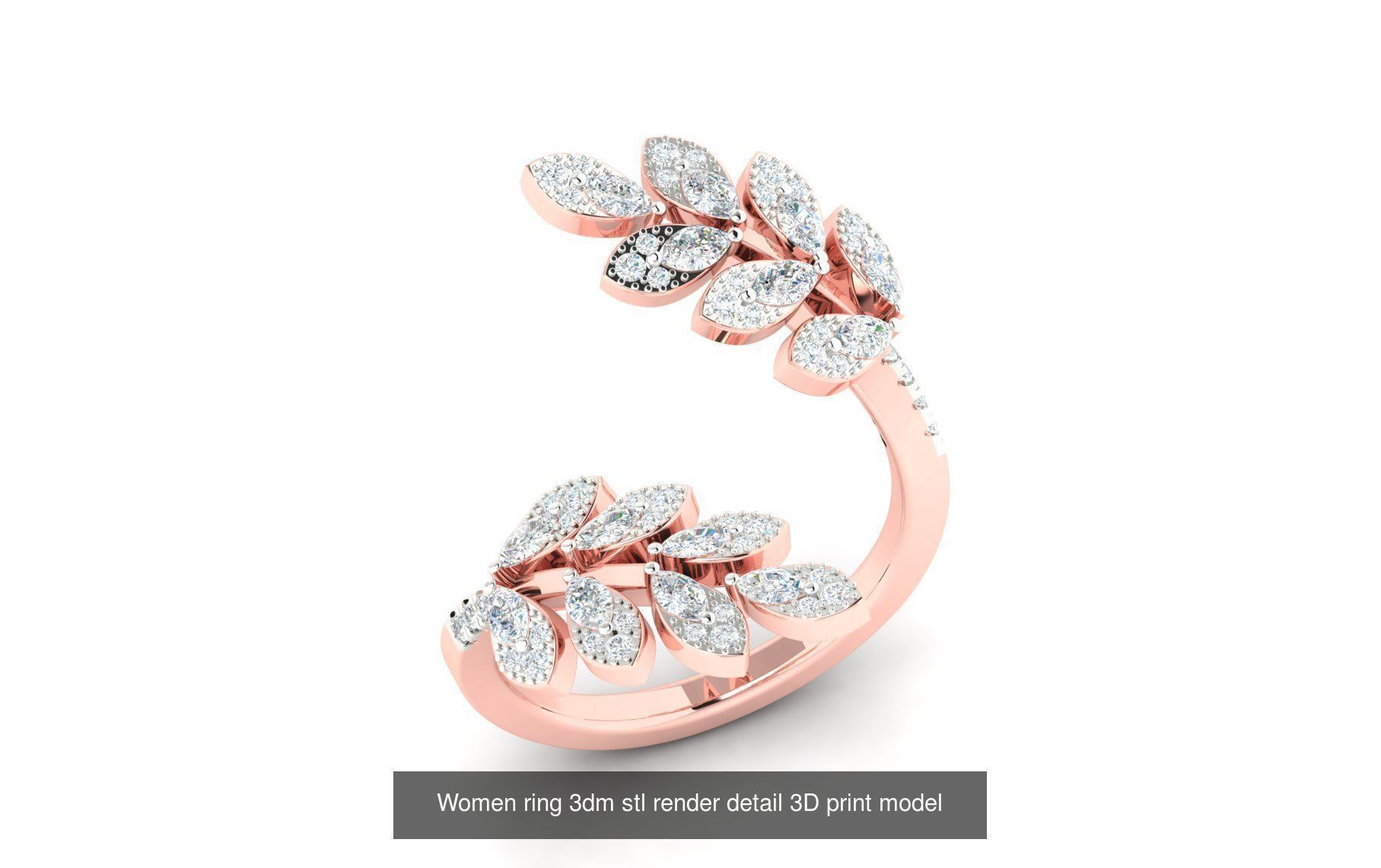179 Women Wedding Engagement Ring 3dm cad render details model  3D Model Collection_119