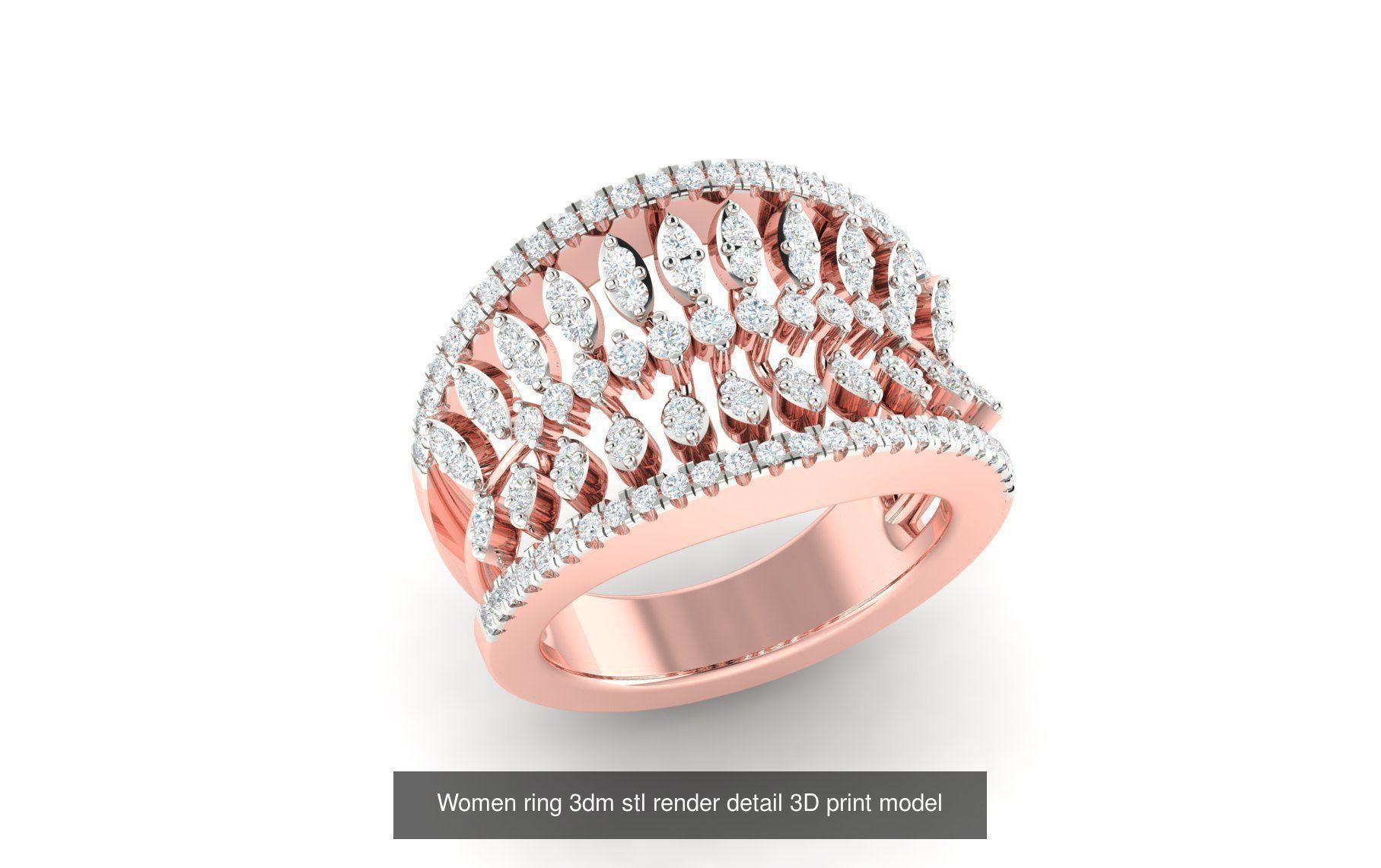 179 Women Wedding Engagement Ring 3dm cad render details model  3D Model Collection_101