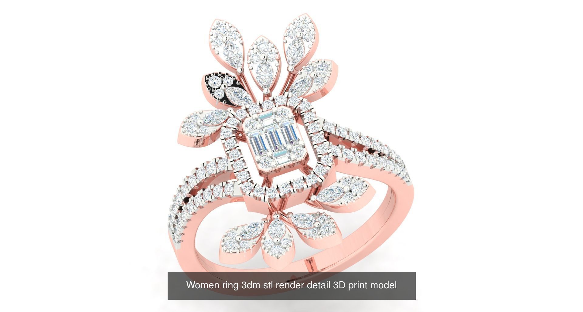 179 Women Wedding Engagement Ring 3dm cad render details model  3D Model Collection_35