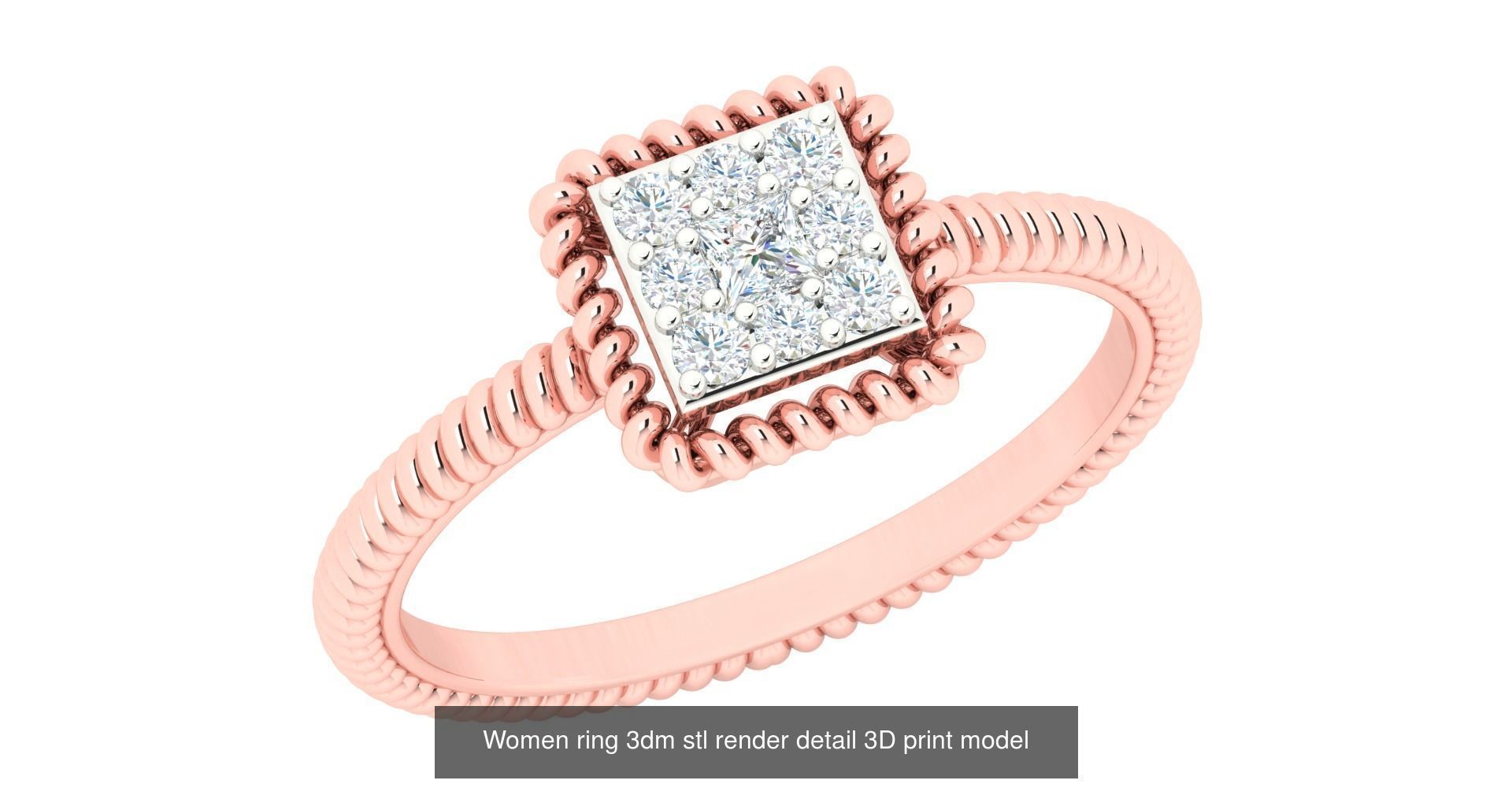 179 Women Wedding Engagement Ring 3dm cad render details model  3D Model Collection_80