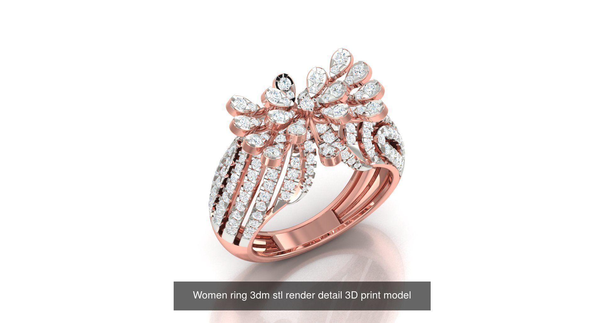 179 Women Wedding Engagement Ring 3dm cad render details model  3D Model Collection_173