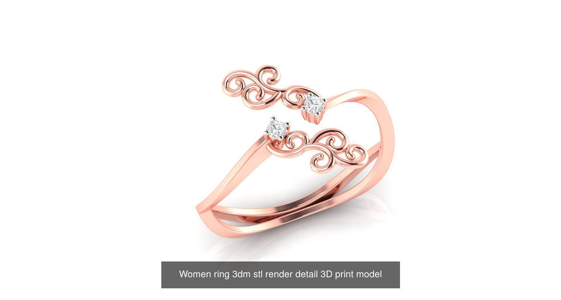 179 Women Wedding Engagement Ring 3dm cad render details model  3D Model Collection_188