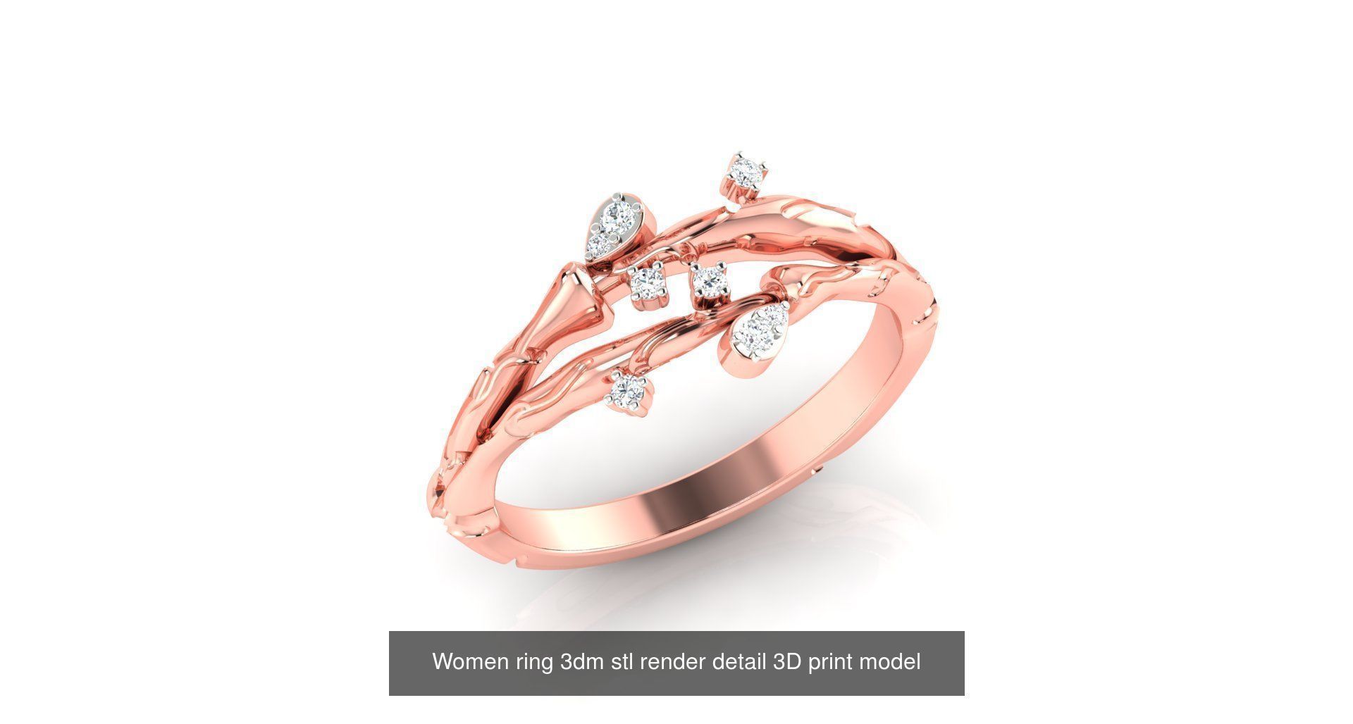 179 Women Wedding Engagement Ring 3dm cad render details model  3D Model Collection_191