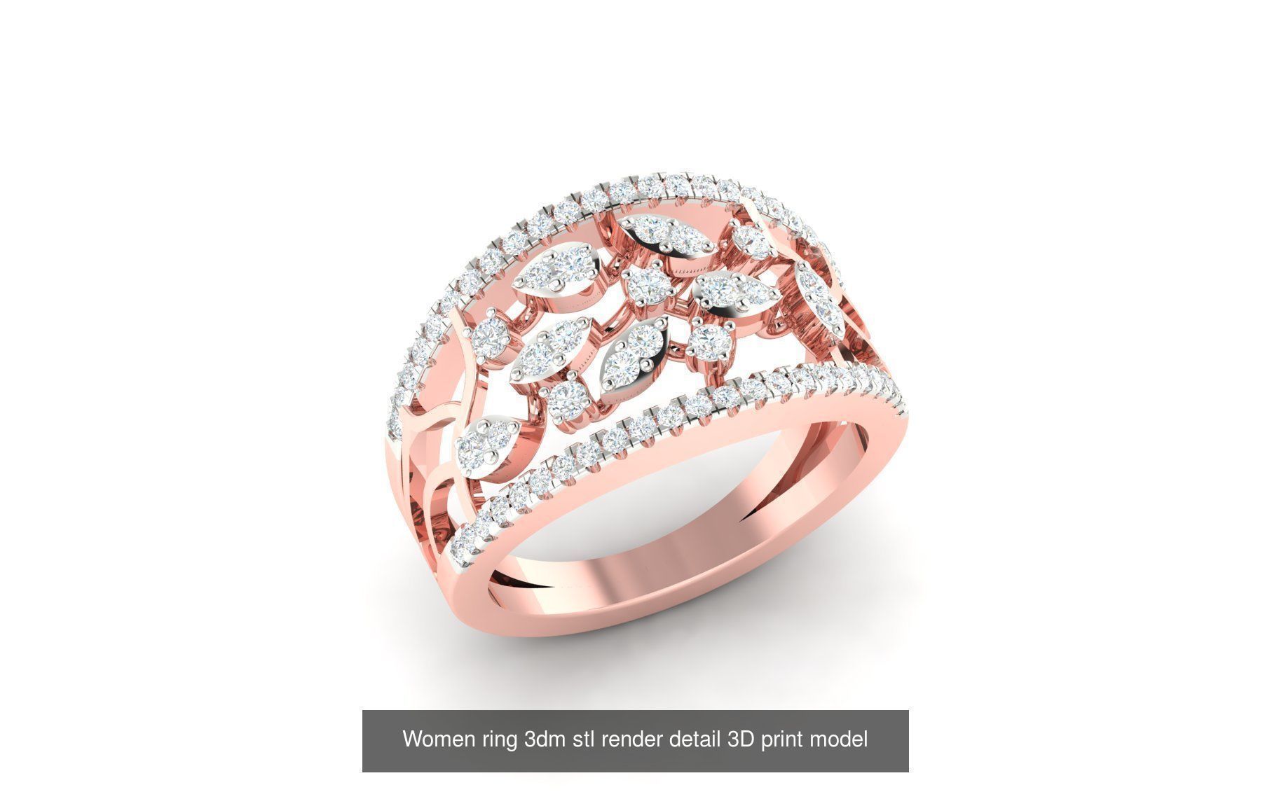179 Women Wedding Engagement Ring 3dm cad render details model  3D Model Collection_104