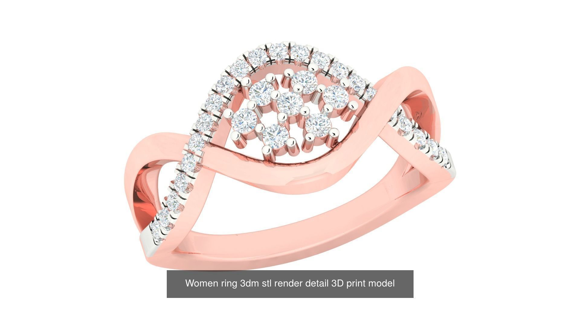 179 Women Wedding Engagement Ring 3dm cad render details model  3D Model Collection_63