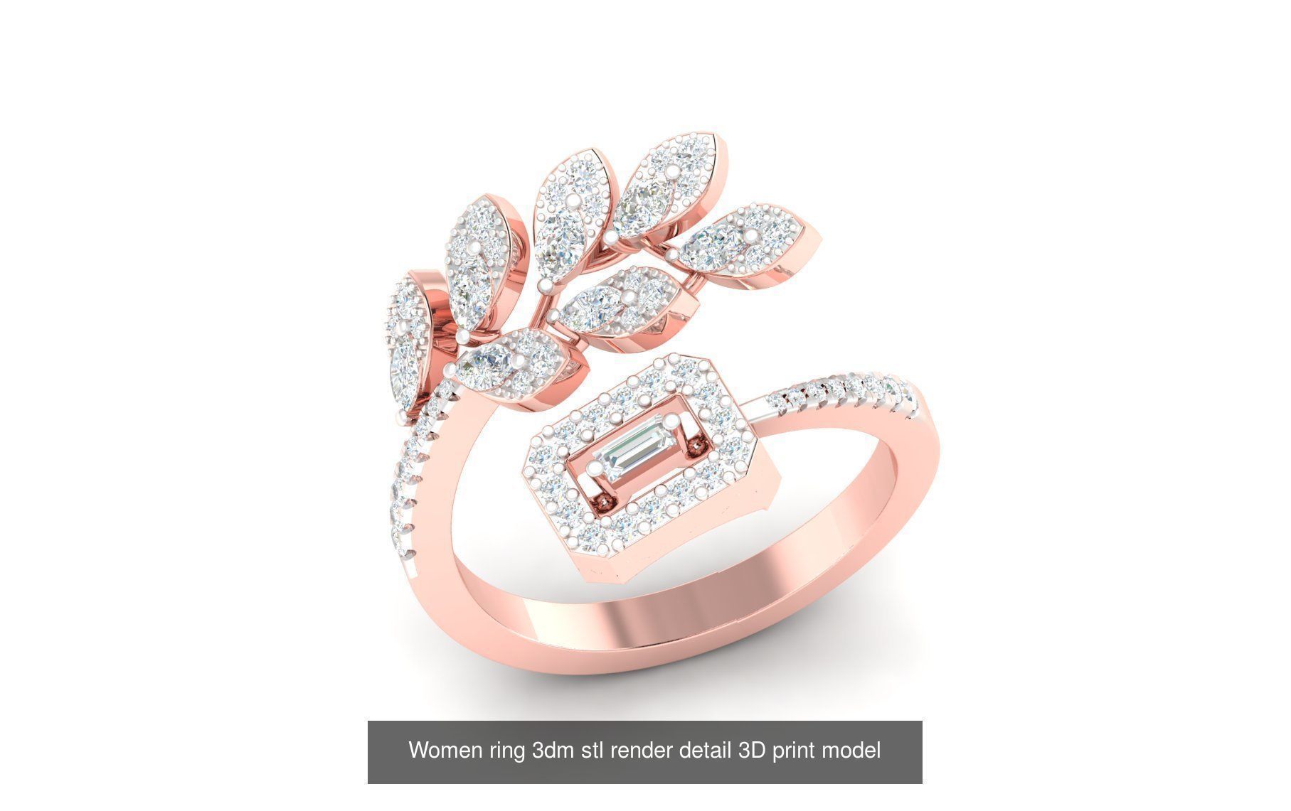 179 Women Wedding Engagement Ring 3dm cad render details model  3D Model Collection_122