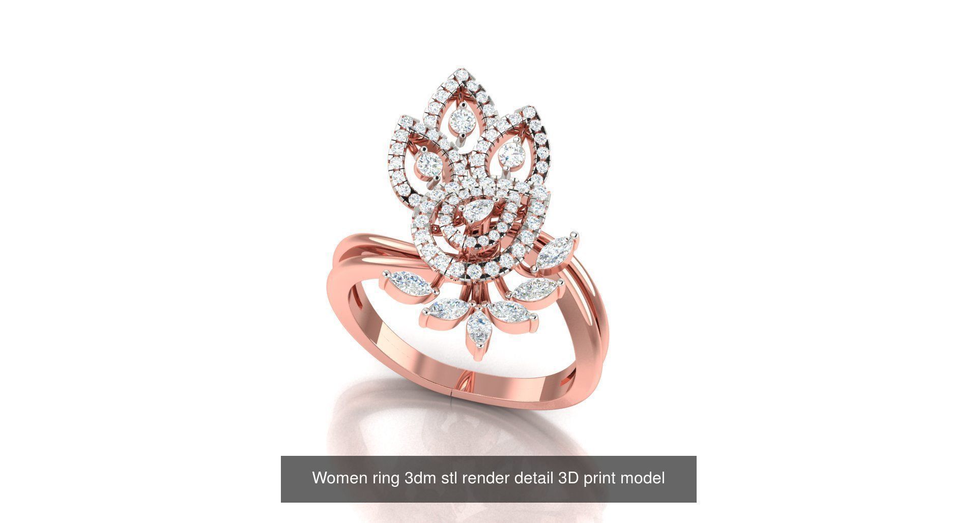 179 Women Wedding Engagement Ring 3dm cad render details model  3D Model Collection_146