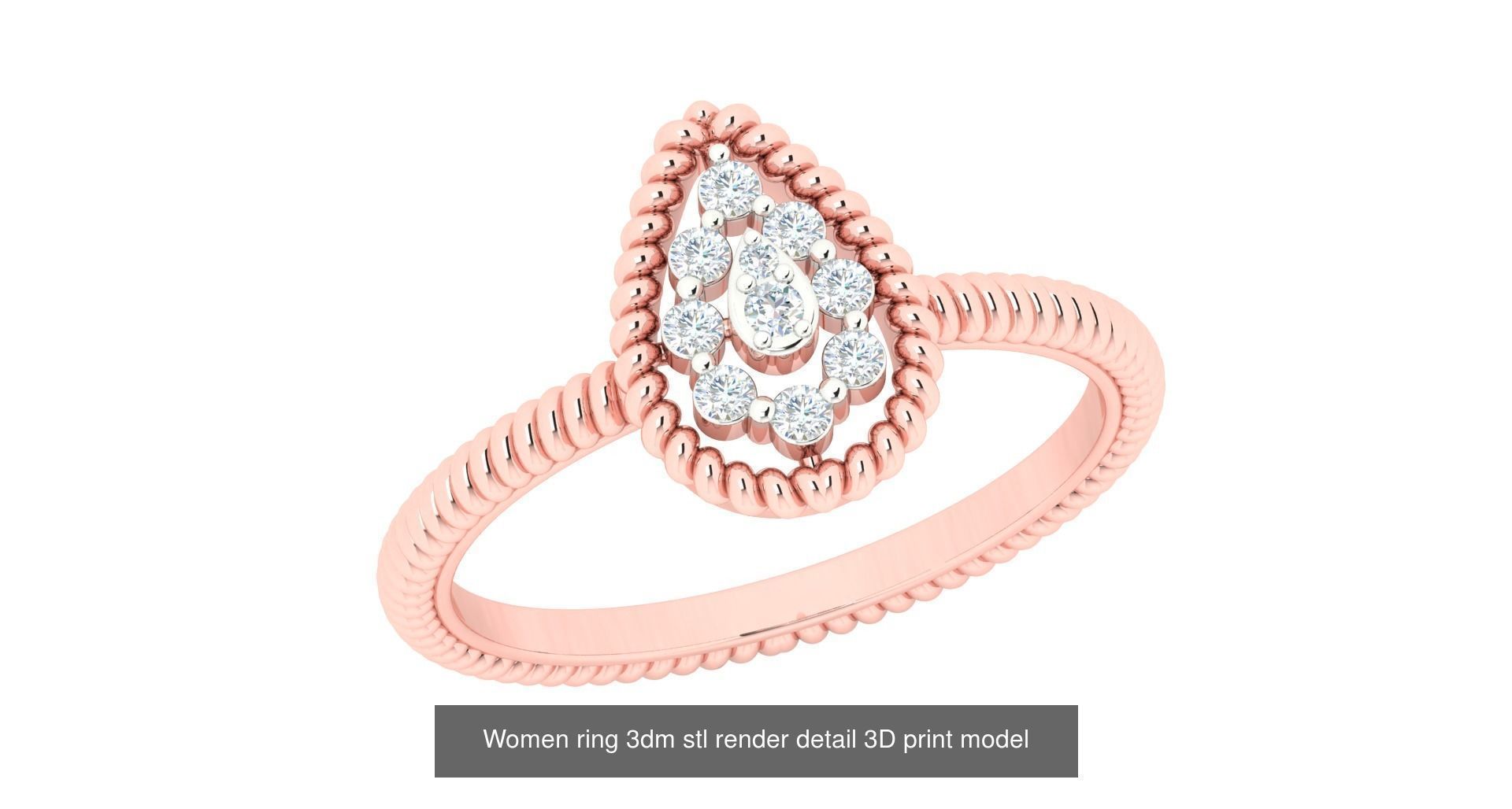 179 Women Wedding Engagement Ring 3dm cad render details model  3D Model Collection_60
