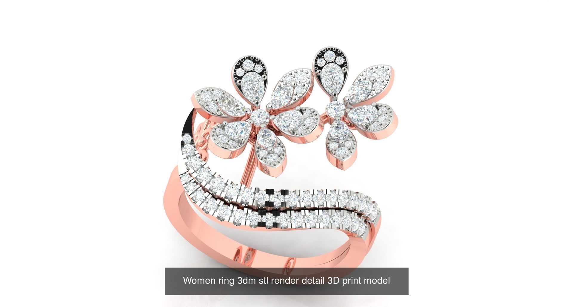 179 Women Wedding Engagement Ring 3dm cad render details model  3D Model Collection_144