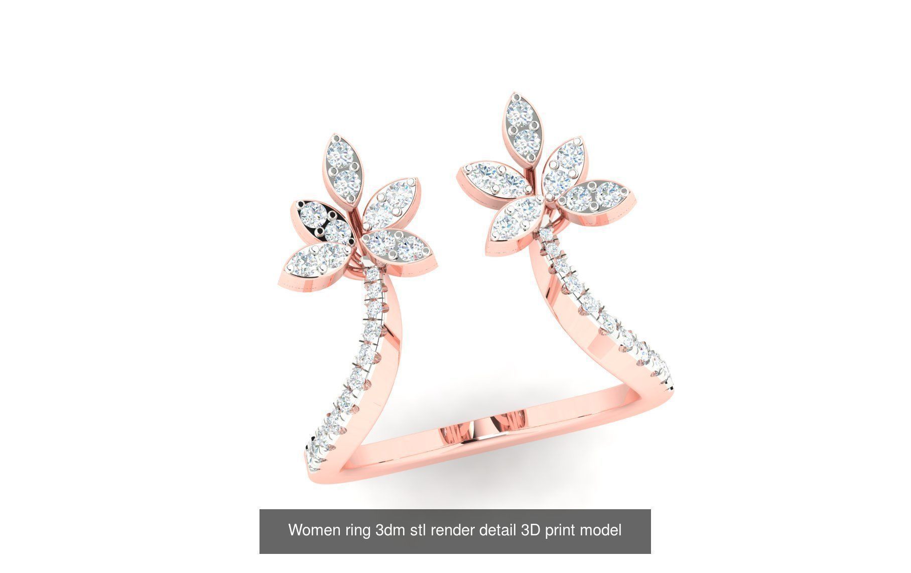 179 Women Wedding Engagement Ring 3dm cad render details model  3D Model Collection_120