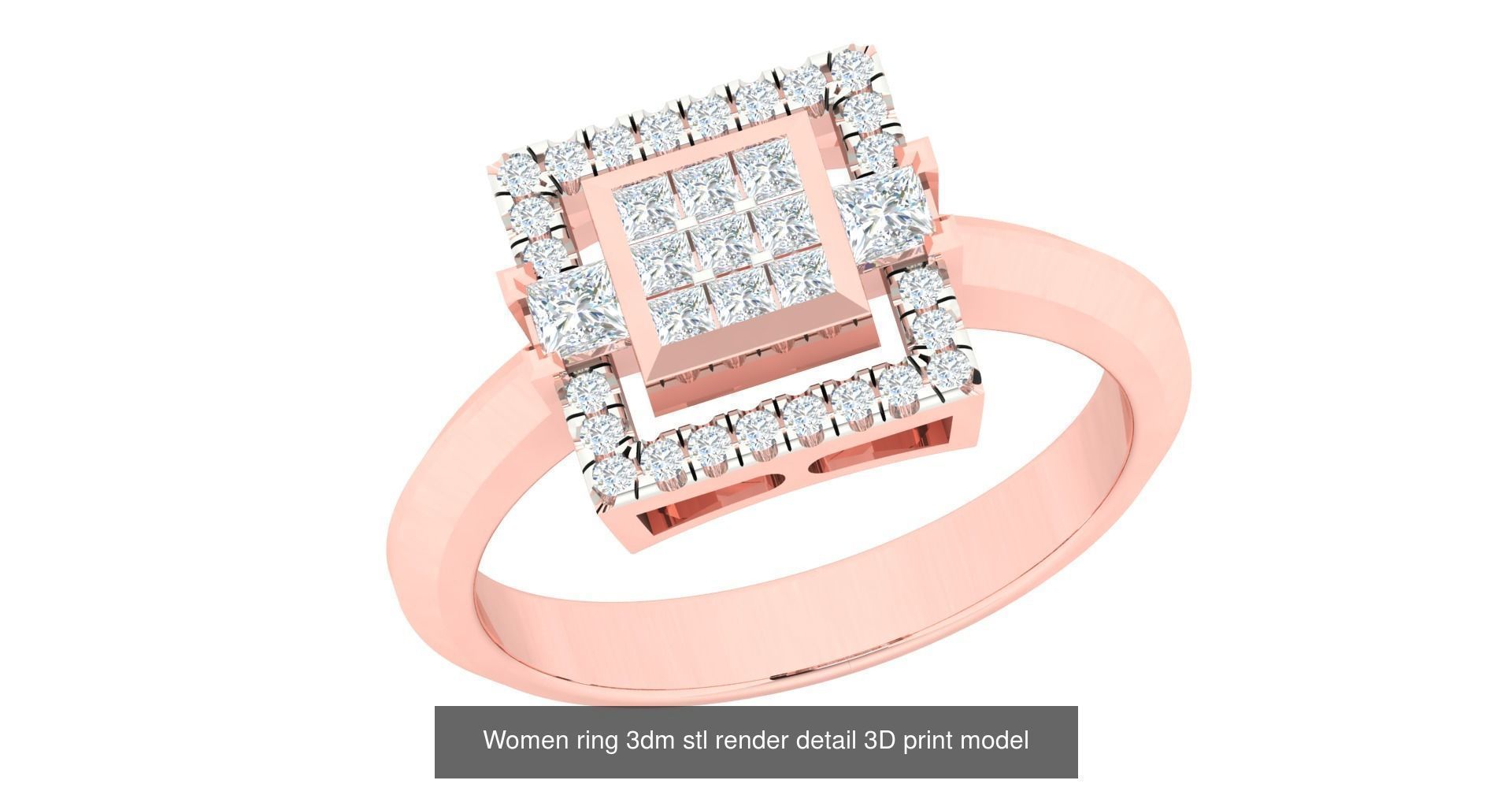 179 Women Wedding Engagement Ring 3dm cad render details model  3D Model Collection_40