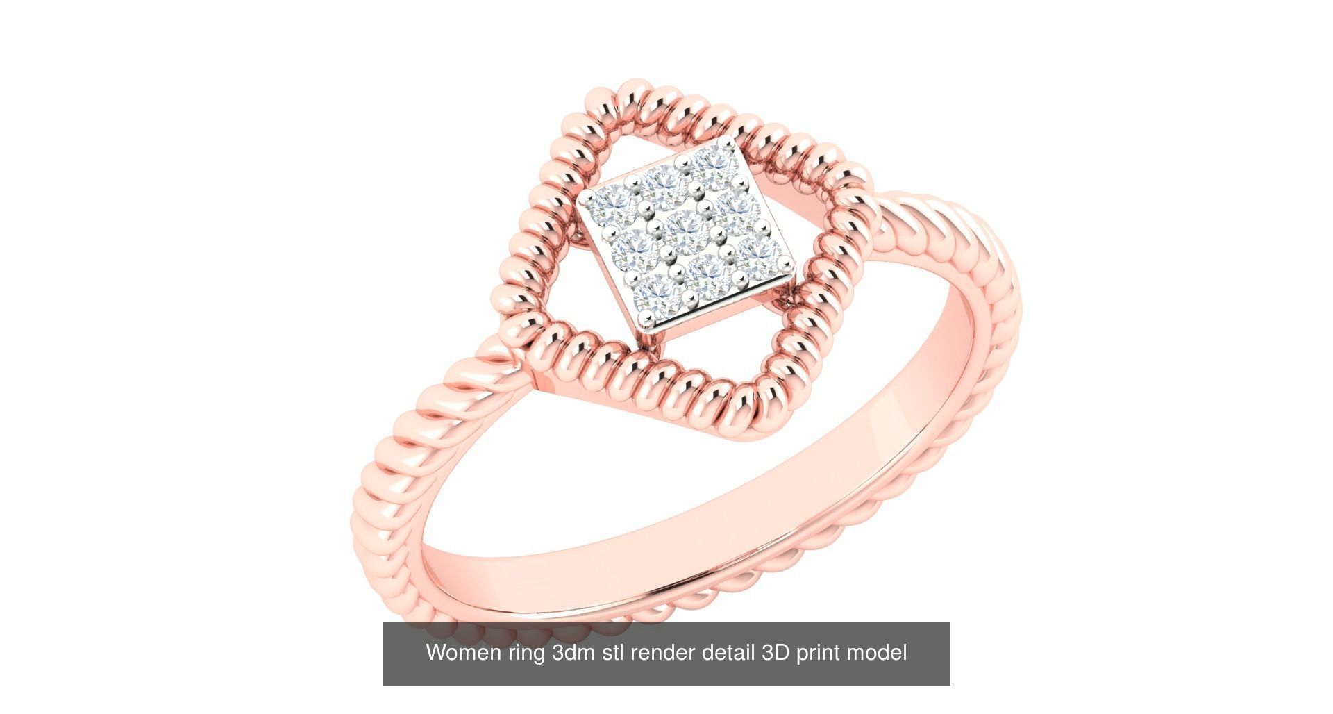 179 Women Wedding Engagement Ring 3dm cad render details model  3D Model Collection_89