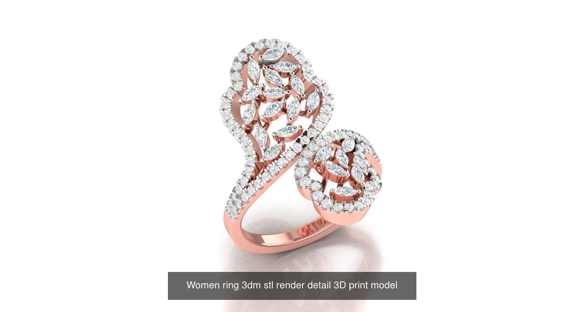 179 Women Wedding Engagement Ring 3dm cad render details model  3D Model Collection_151