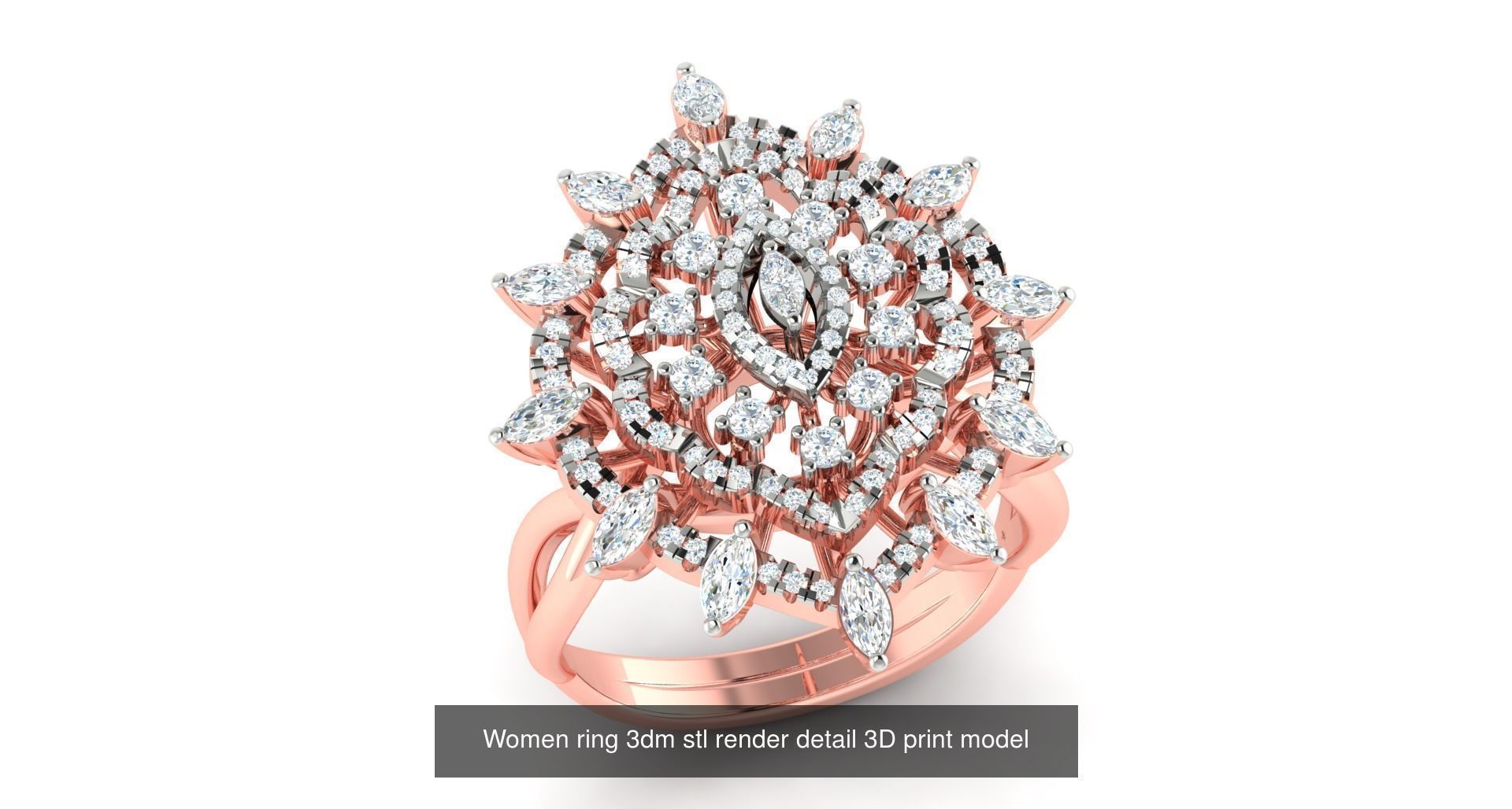 179 Women Wedding Engagement Ring 3dm cad render details model  3D Model Collection_36