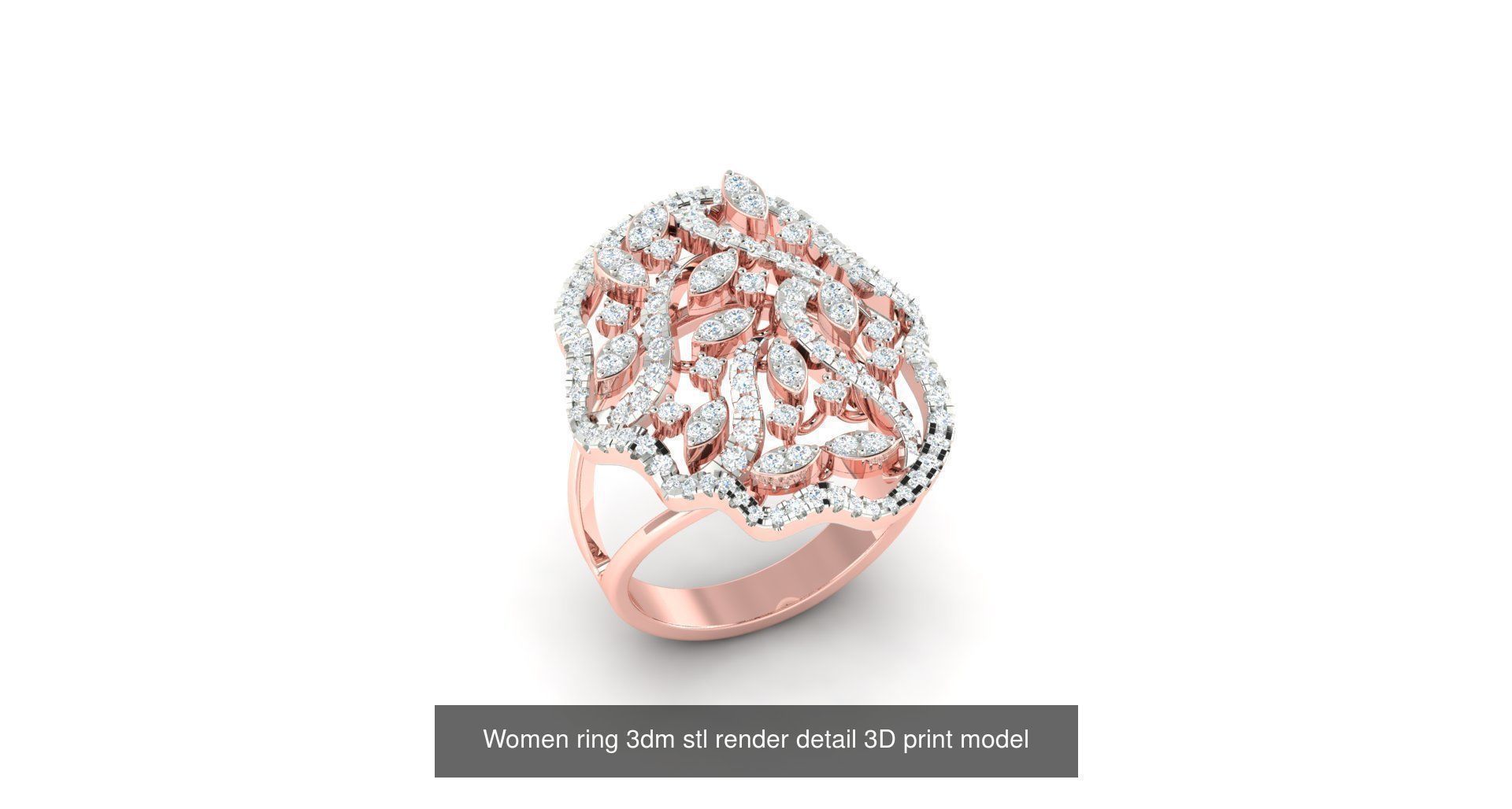 179 Women Wedding Engagement Ring 3dm cad render details model  3D Model Collection_133