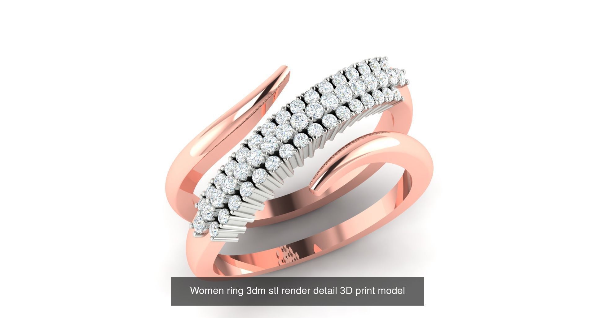 179 Women Wedding Engagement Ring 3dm cad render details model  3D Model Collection_85