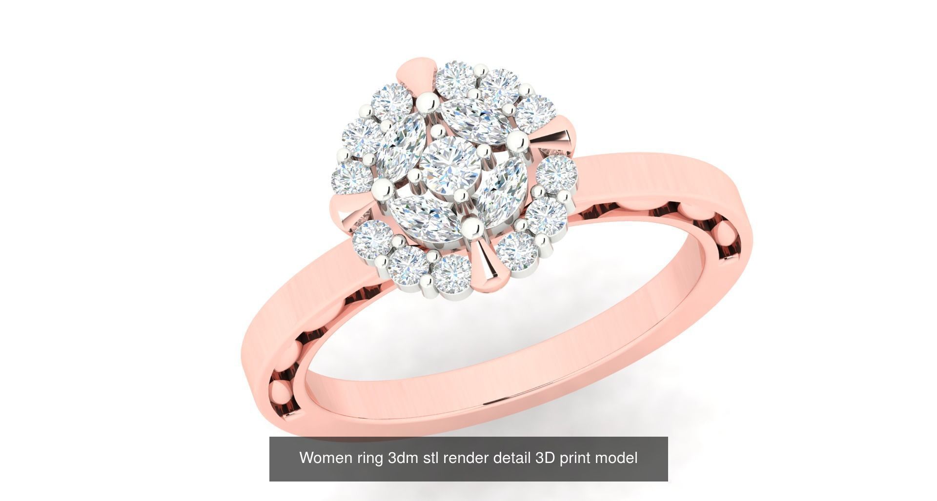 179 Women Wedding Engagement Ring 3dm cad render details model  3D Model Collection_92