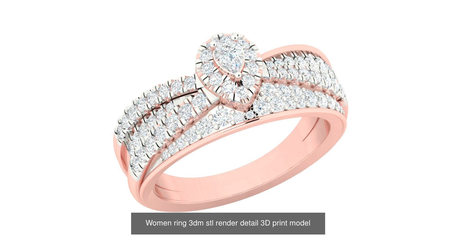179 Women Wedding Engagement Ring 3dm cad render details model  3D Model Collection_56