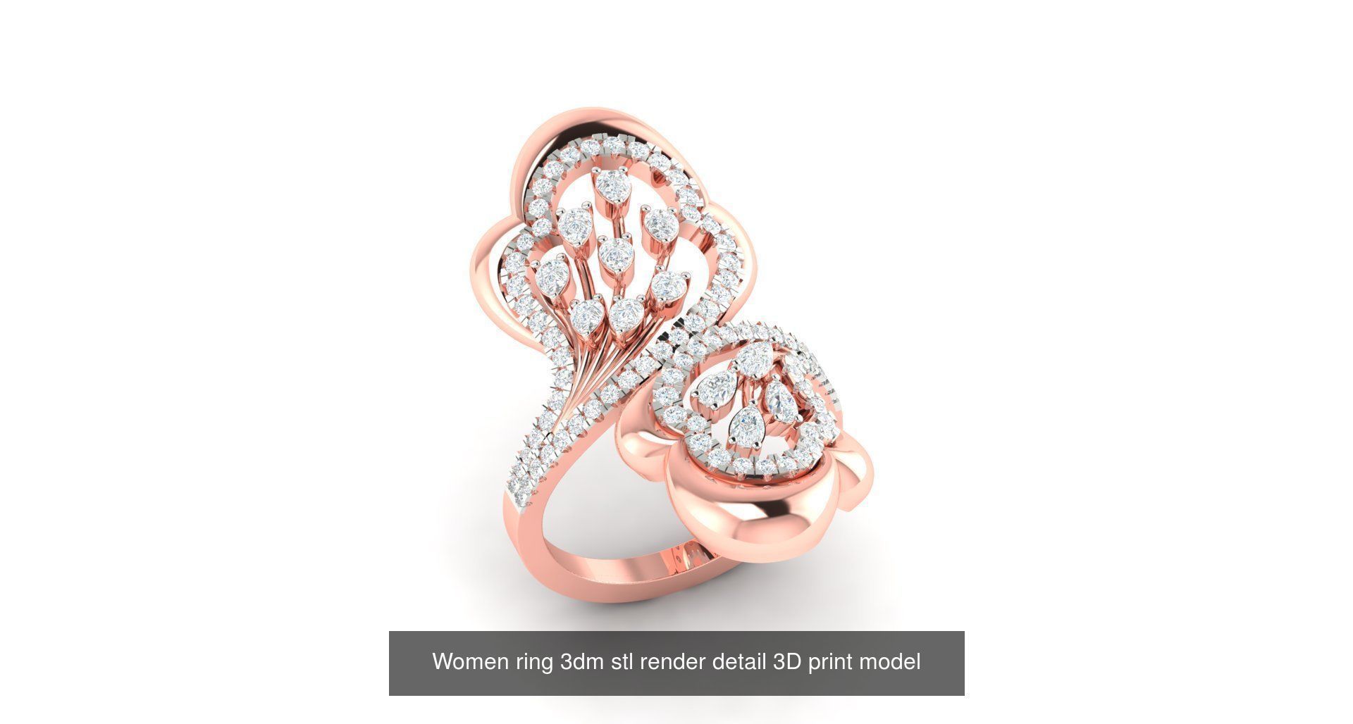 179 Women Wedding Engagement Ring 3dm cad render details model  3D Model Collection_150