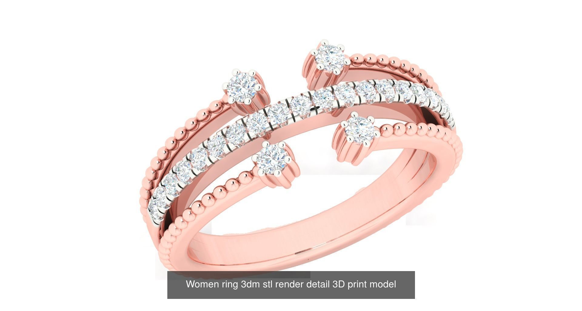 179 Women Wedding Engagement Ring 3dm cad render details model  3D Model Collection_49