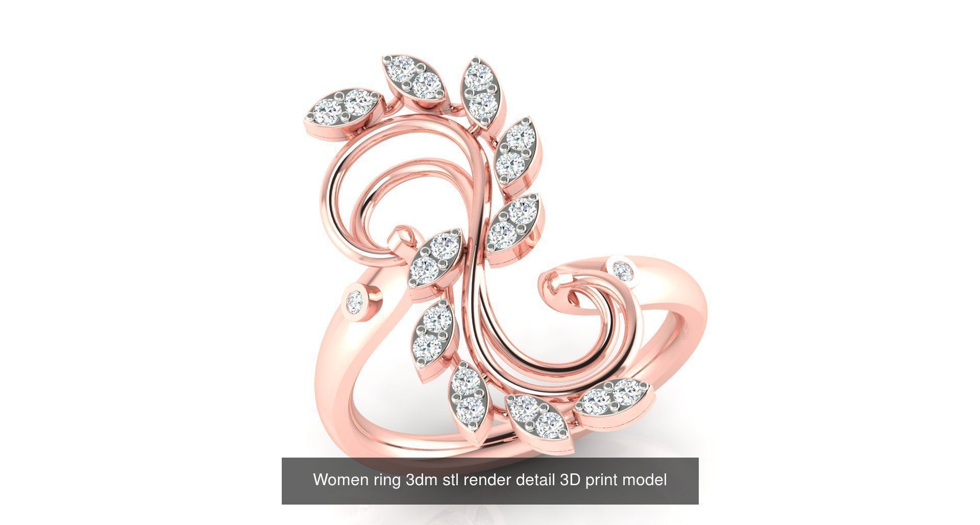 179 Women Wedding Engagement Ring 3dm cad render details model  3D Model Collection_177