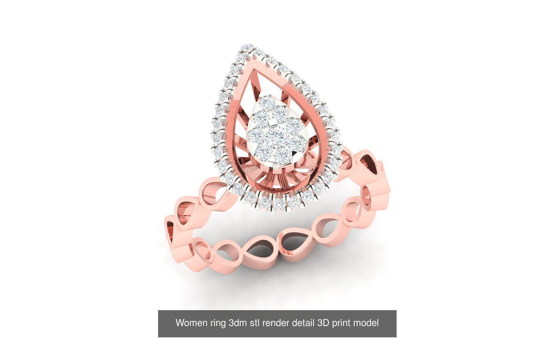 179 Women Wedding Engagement Ring 3dm cad render details model  3D Model Collection_128