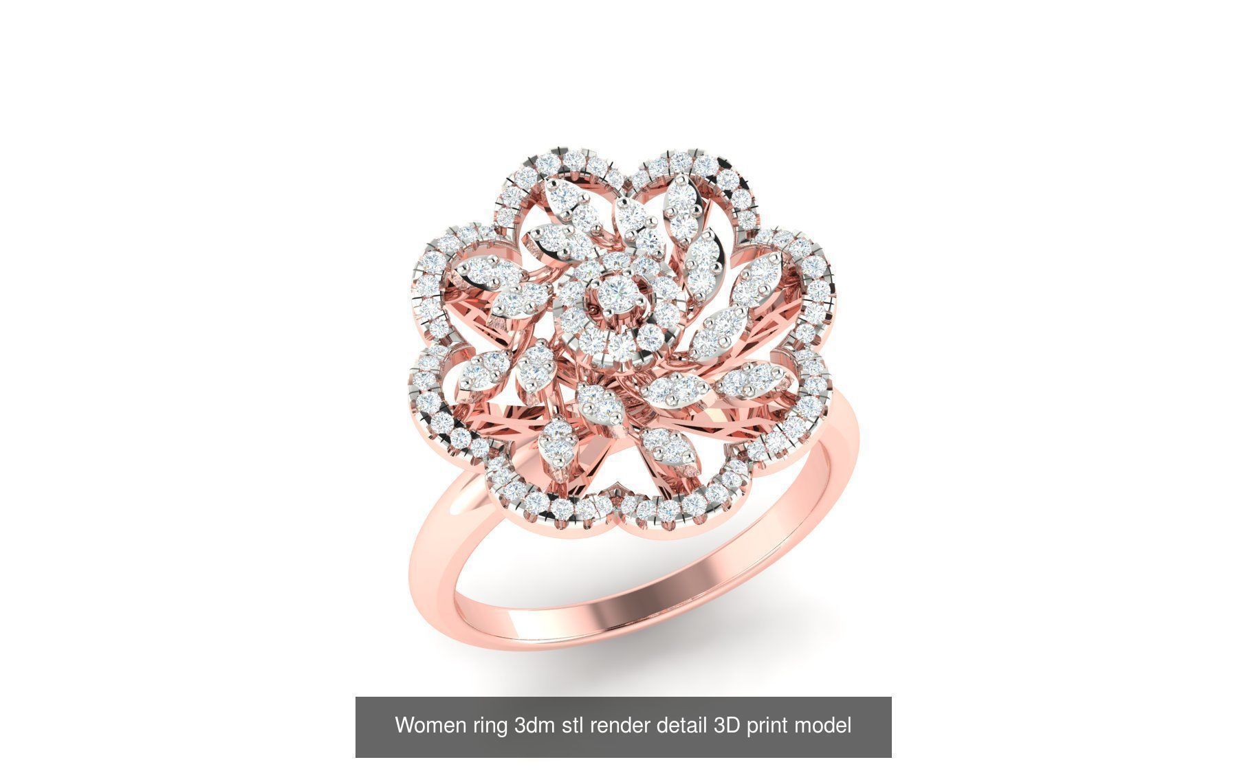 179 Women Wedding Engagement Ring 3dm cad render details model  3D Model Collection_97