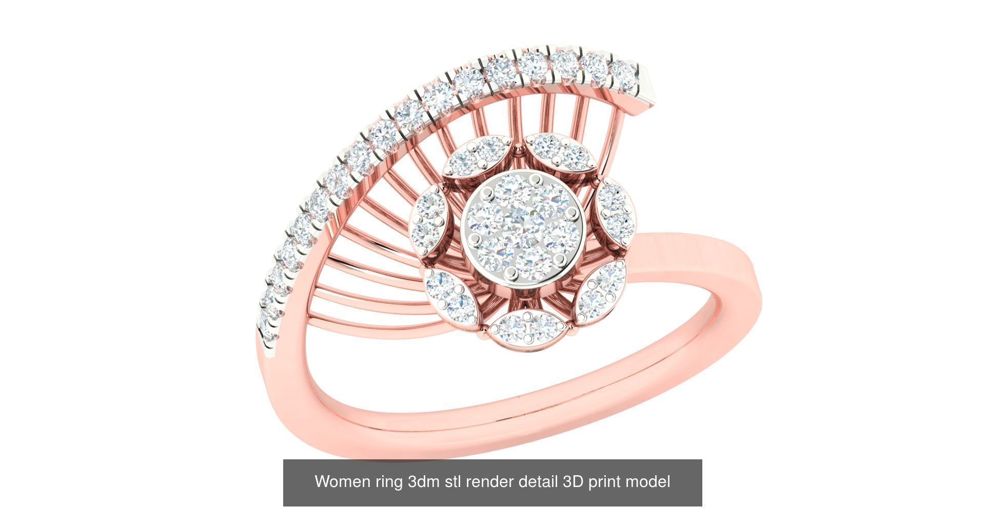 179 Women Wedding Engagement Ring 3dm cad render details model  3D Model Collection_72