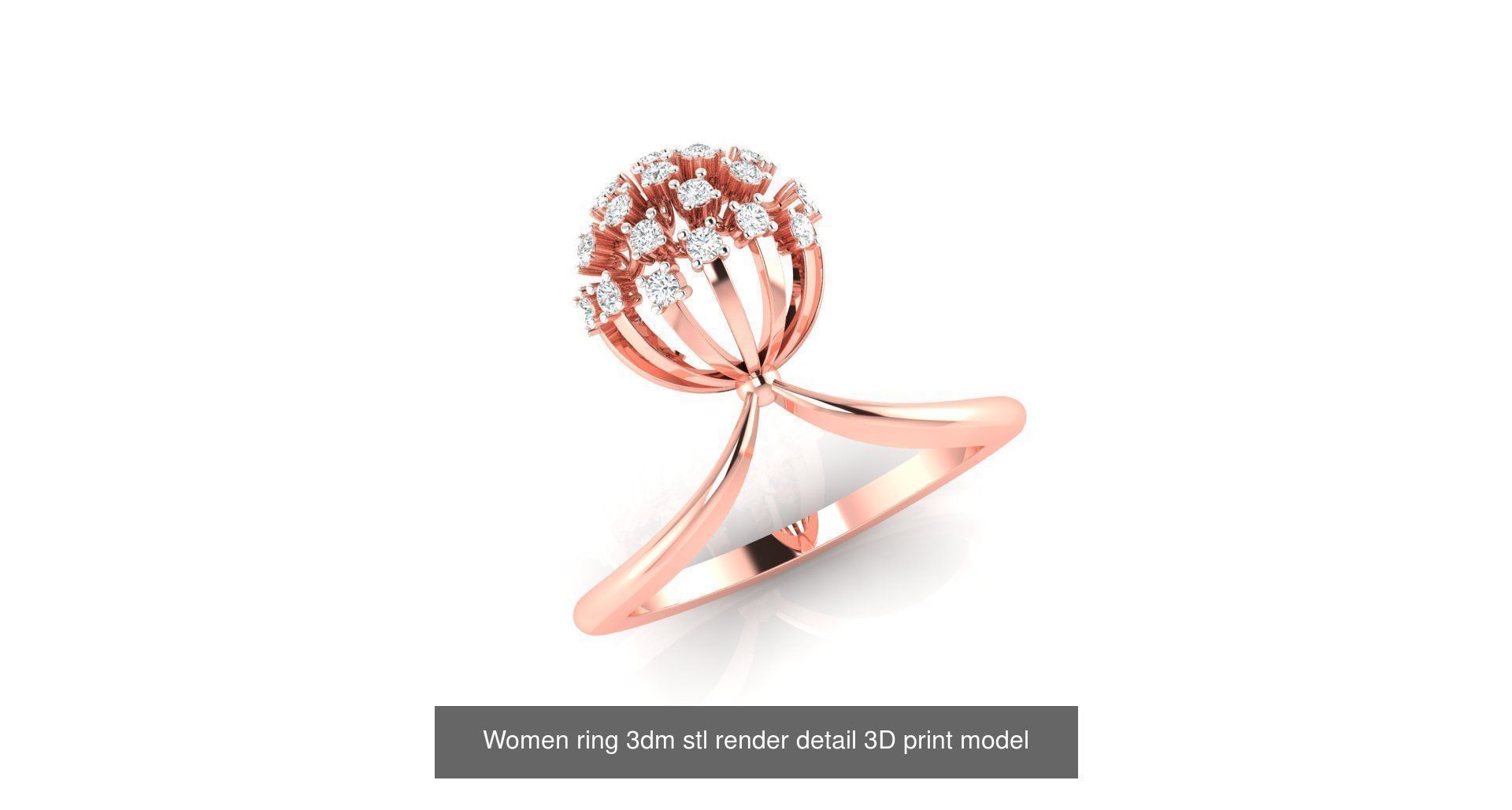 179 Women Wedding Engagement Ring 3dm cad render details model  3D Model Collection_192