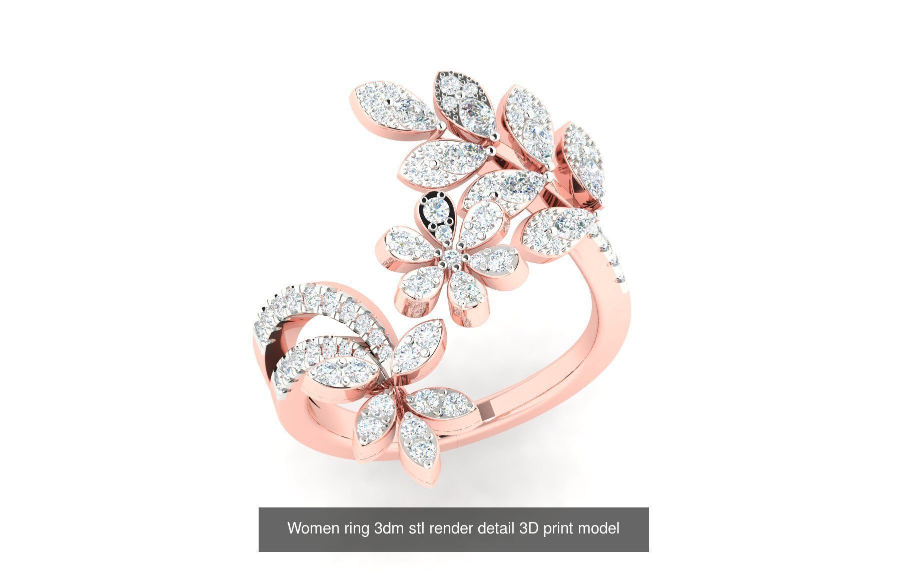 179 Women Wedding Engagement Ring 3dm cad render details model  3D Model Collection_118