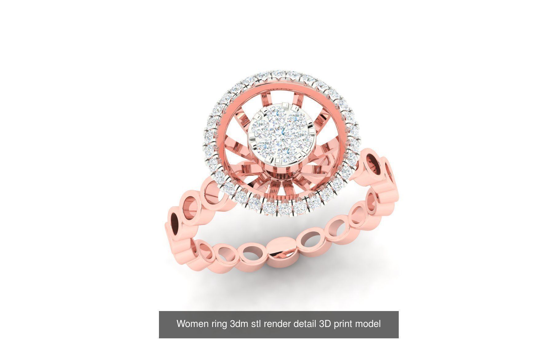 179 Women Wedding Engagement Ring 3dm cad render details model  3D Model Collection_129