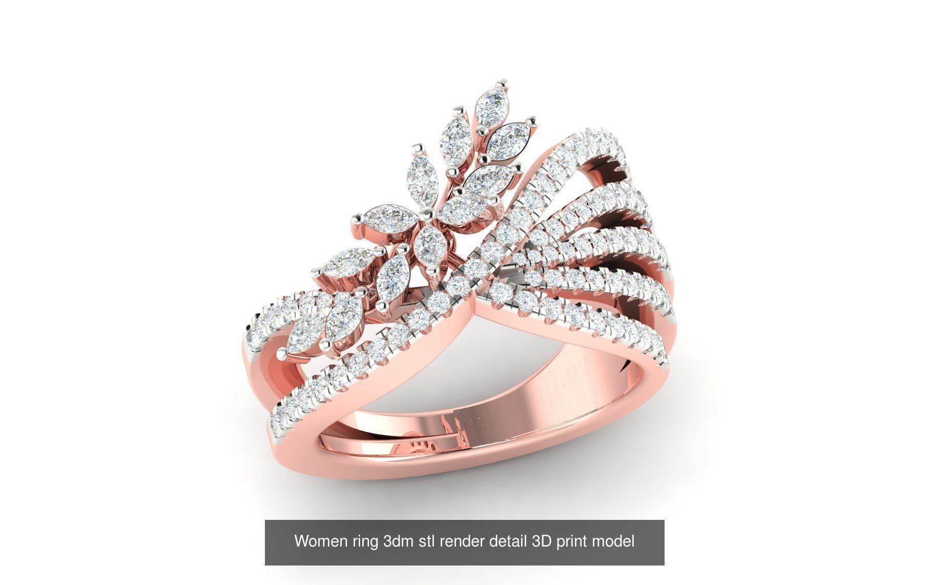 179 Women Wedding Engagement Ring 3dm cad render details model  3D Model Collection_109