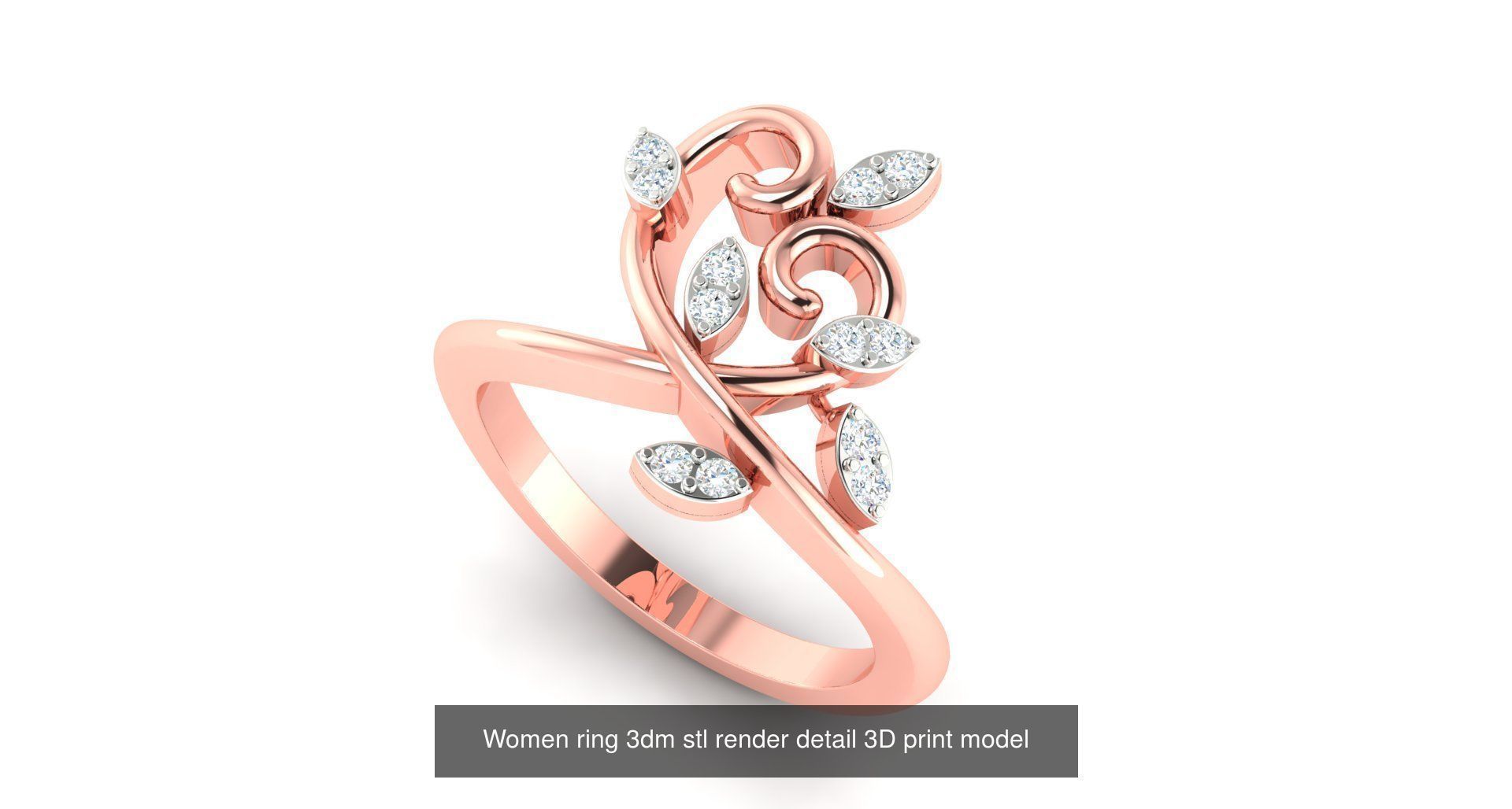179 Women Wedding Engagement Ring 3dm cad render details model  3D Model Collection_174
