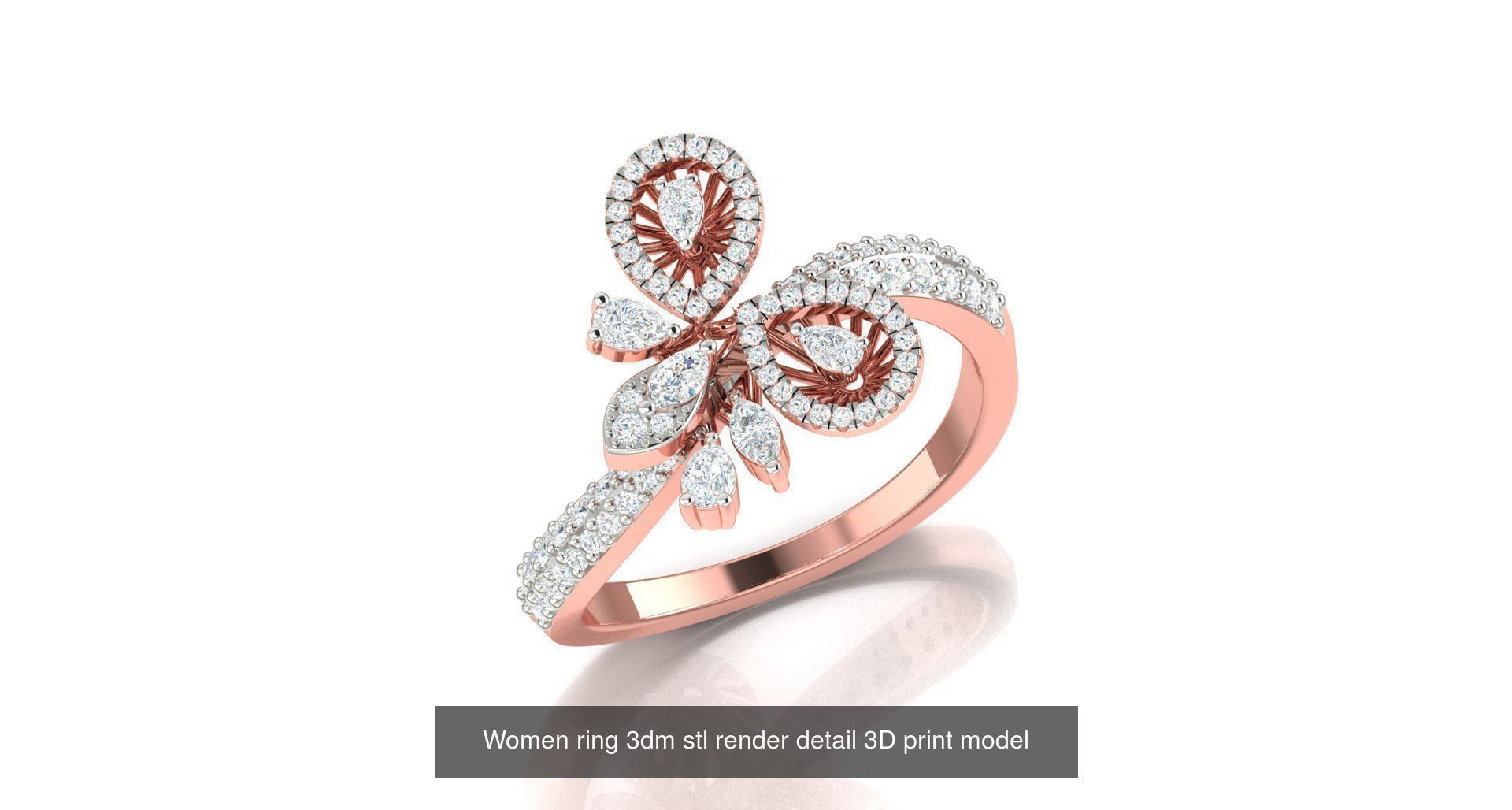 179 Women Wedding Engagement Ring 3dm cad render details model  3D Model Collection_145