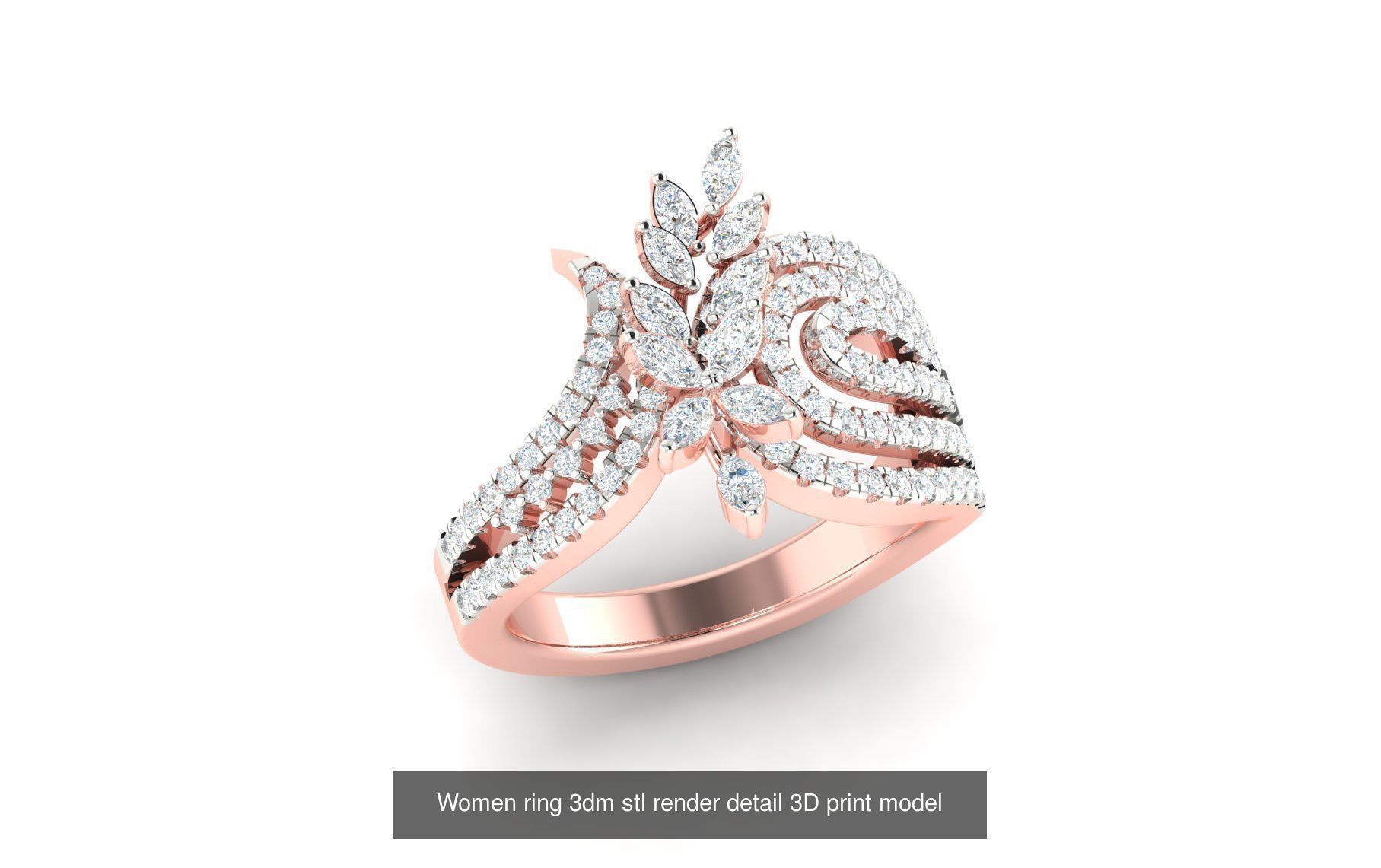 179 Women Wedding Engagement Ring 3dm cad render details model  3D Model Collection_106