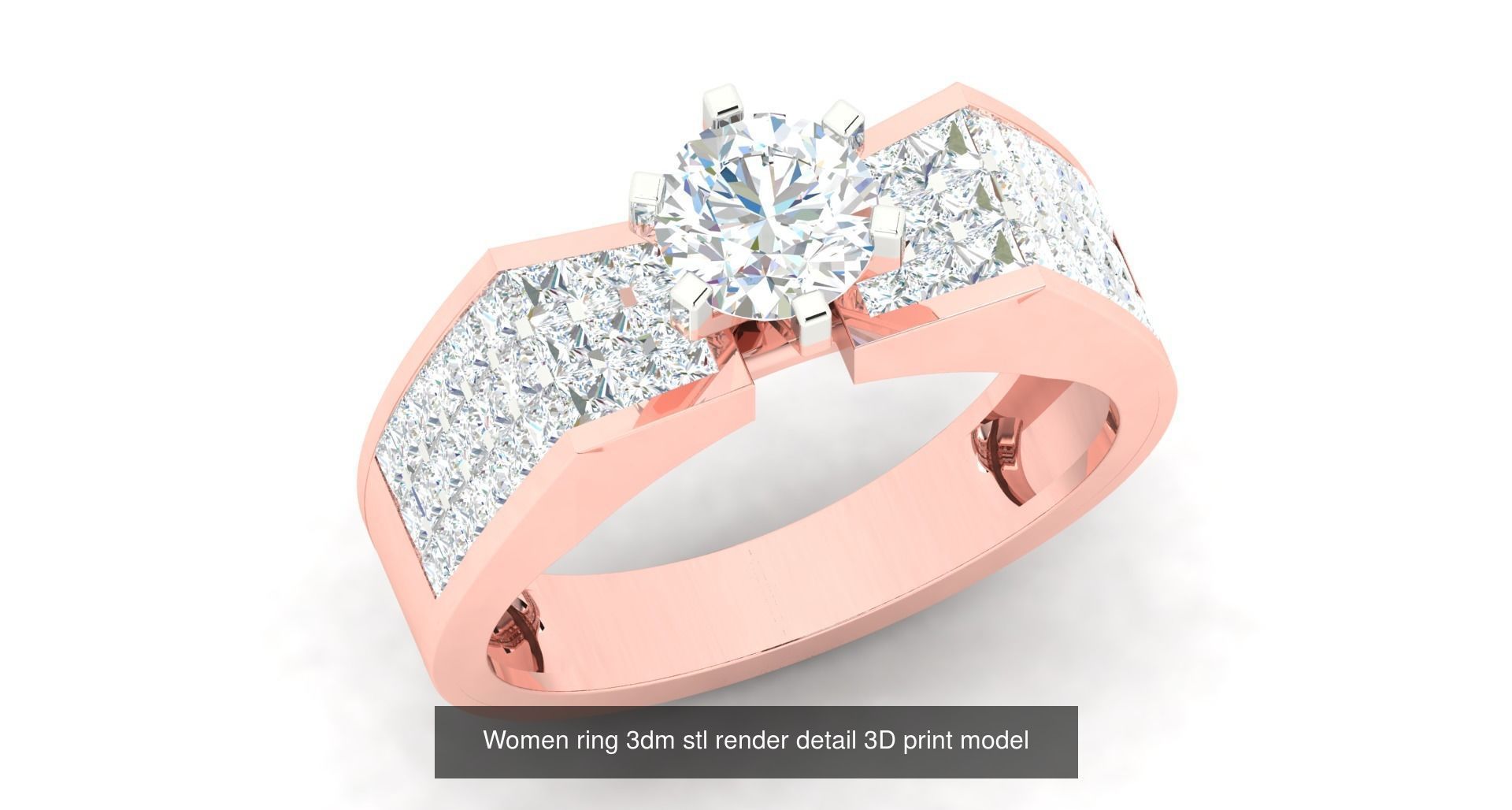 179 Women Wedding Engagement Ring 3dm cad render details model  3D Model Collection_45