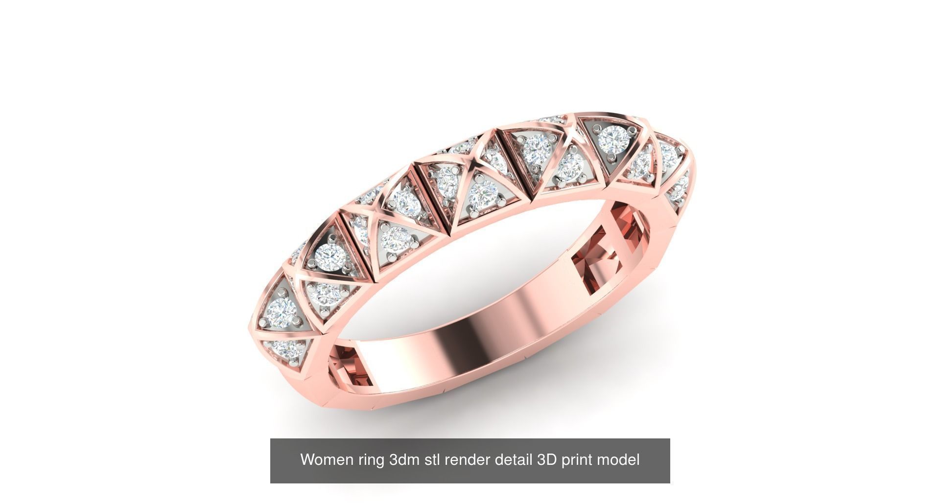 179 Women Wedding Engagement Ring 3dm cad render details model  3D Model Collection_194