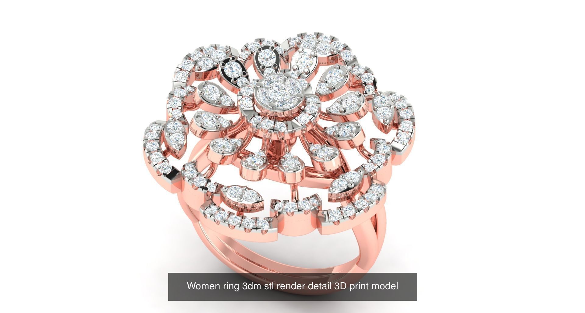 179 Women Wedding Engagement Ring 3dm cad render details model  3D Model Collection_111