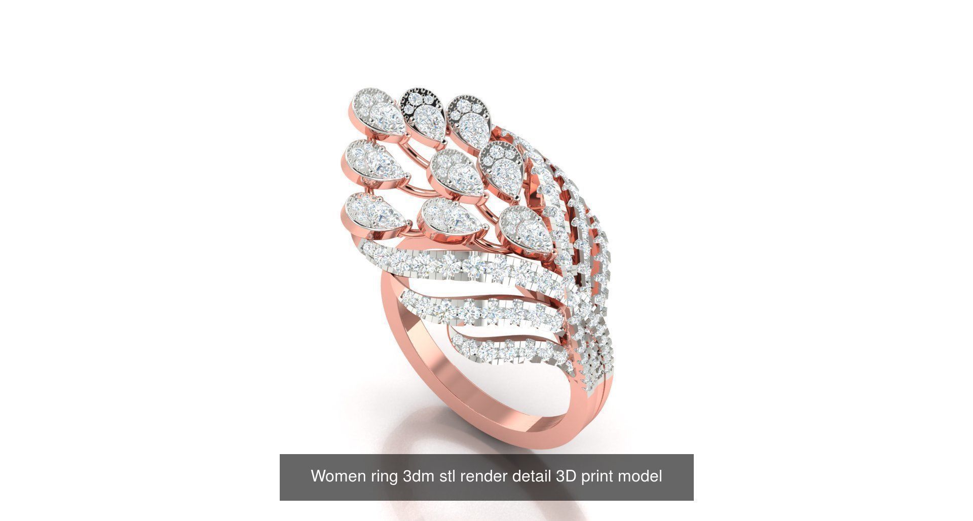 179 Women Wedding Engagement Ring 3dm cad render details model  3D Model Collection_164