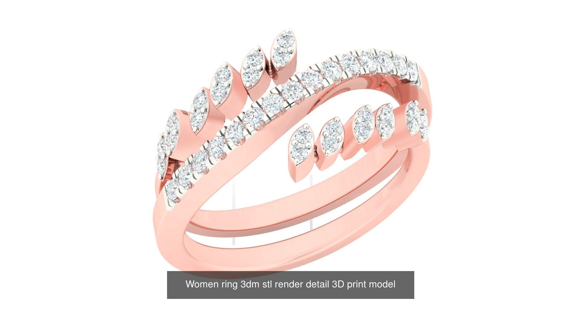 179 Women Wedding Engagement Ring 3dm cad render details model  3D Model Collection_86