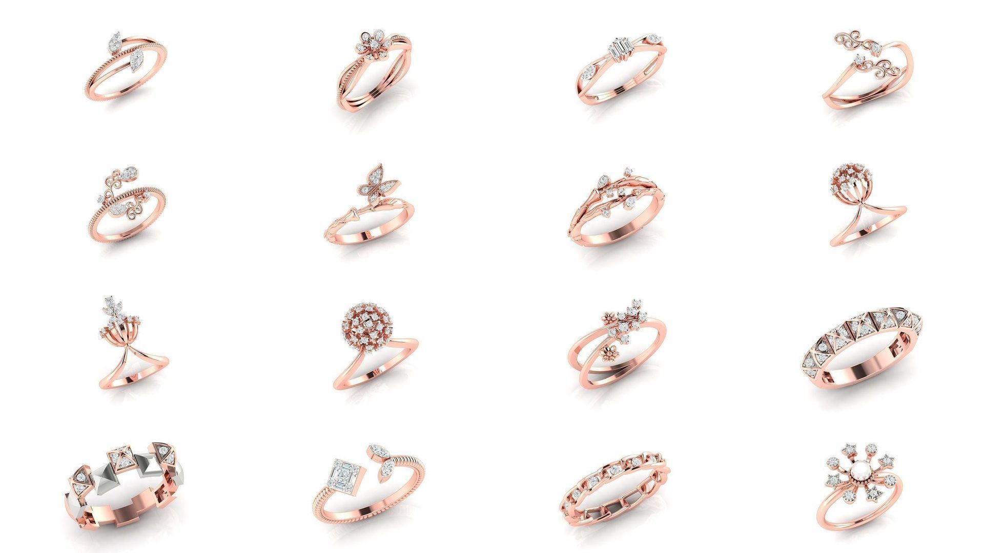 179 Women Wedding Engagement Ring 3dm cad render details model  3D Model Collection_31