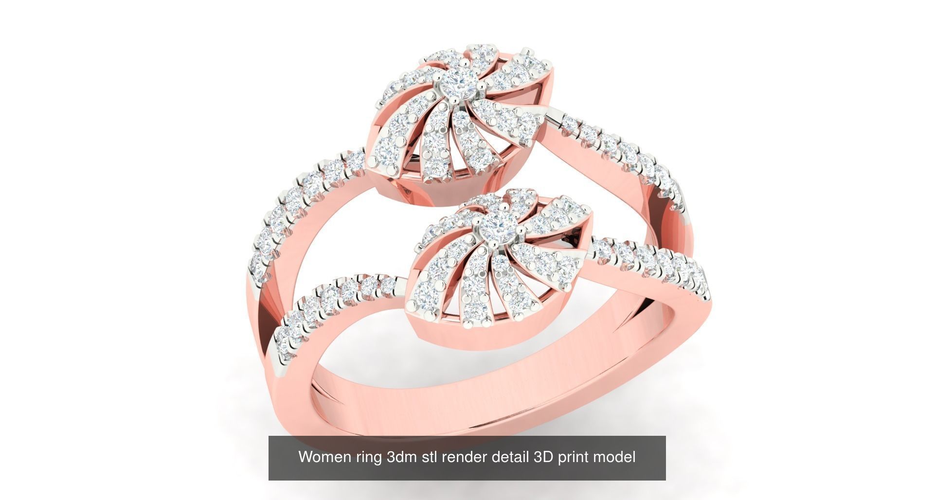 179 Women Wedding Engagement Ring 3dm cad render details model  3D Model Collection_73