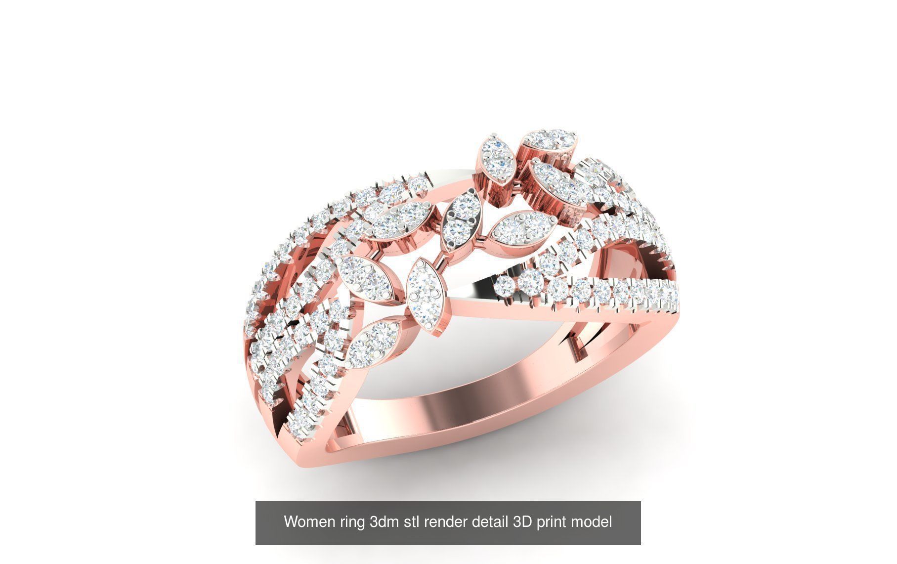 179 Women Wedding Engagement Ring 3dm cad render details model  3D Model Collection_127