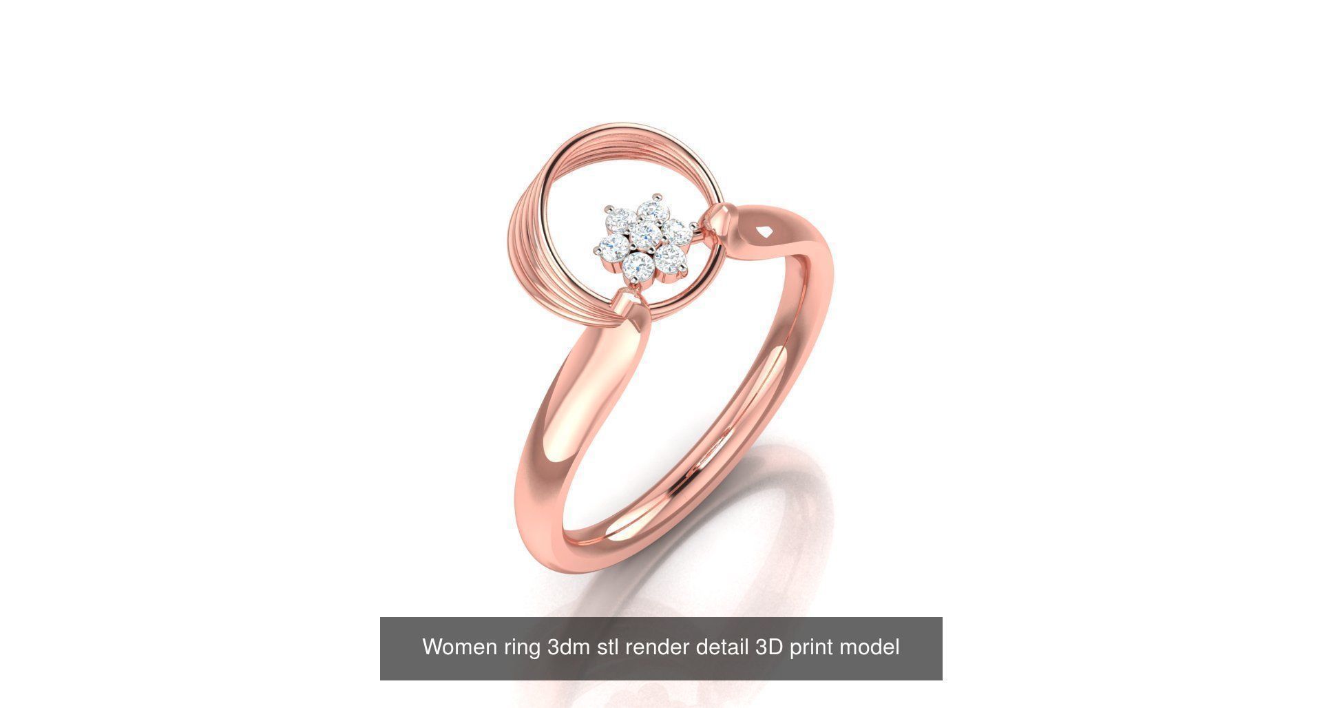 179 Women Wedding Engagement Ring 3dm cad render details model  3D Model Collection_176