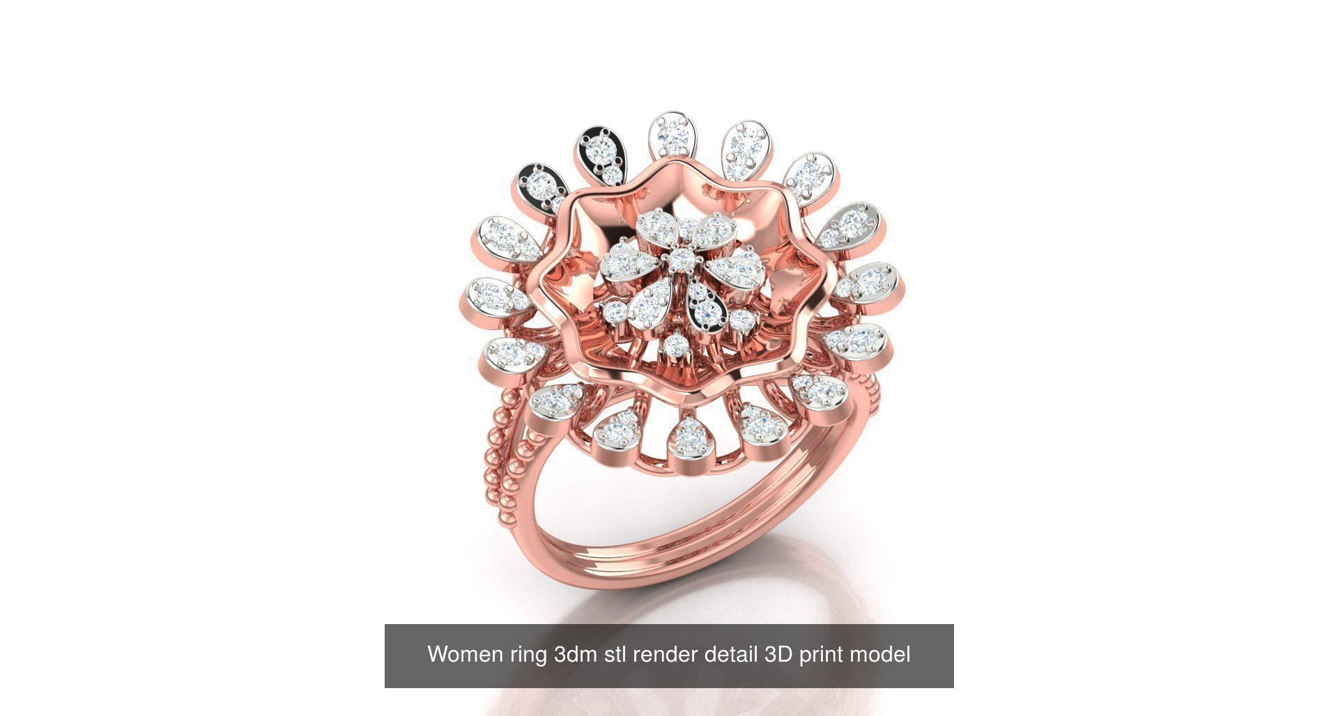 179 Women Wedding Engagement Ring 3dm cad render details model  3D Model Collection_153