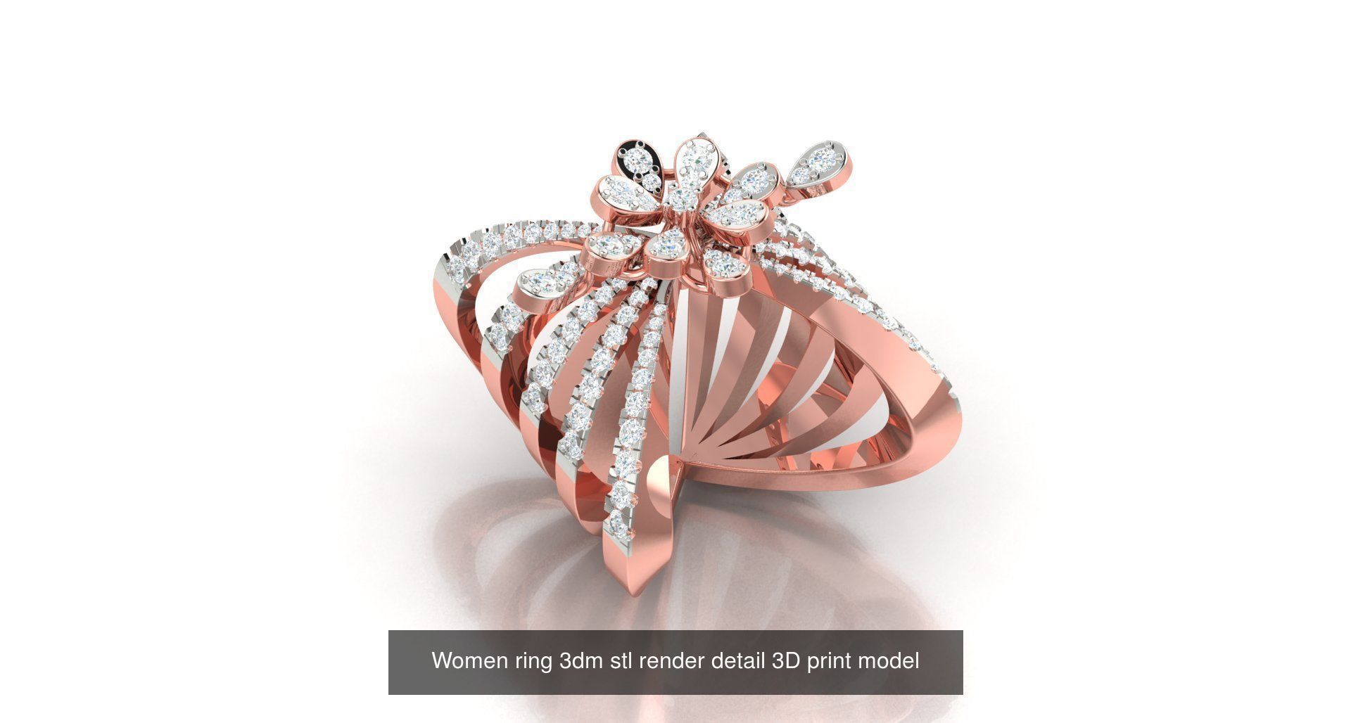 179 Women Wedding Engagement Ring 3dm cad render details model  3D Model Collection_171