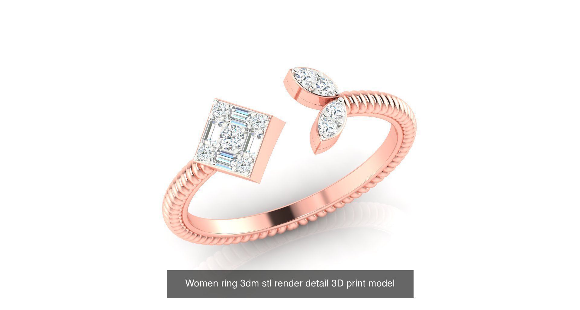 179 Women Wedding Engagement Ring 3dm cad render details model  3D Model Collection_196
