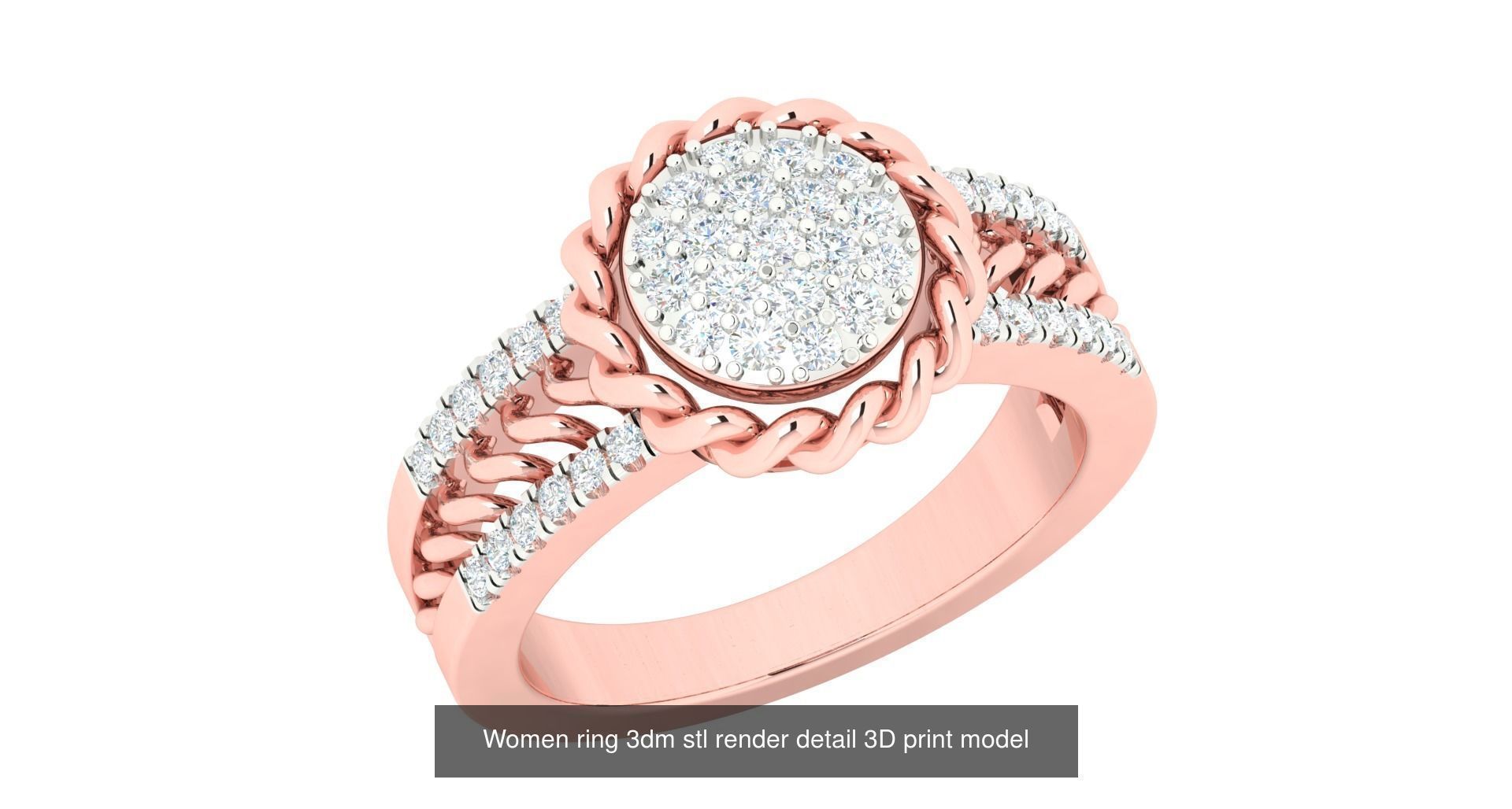 179 Women Wedding Engagement Ring 3dm cad render details model  3D Model Collection_66